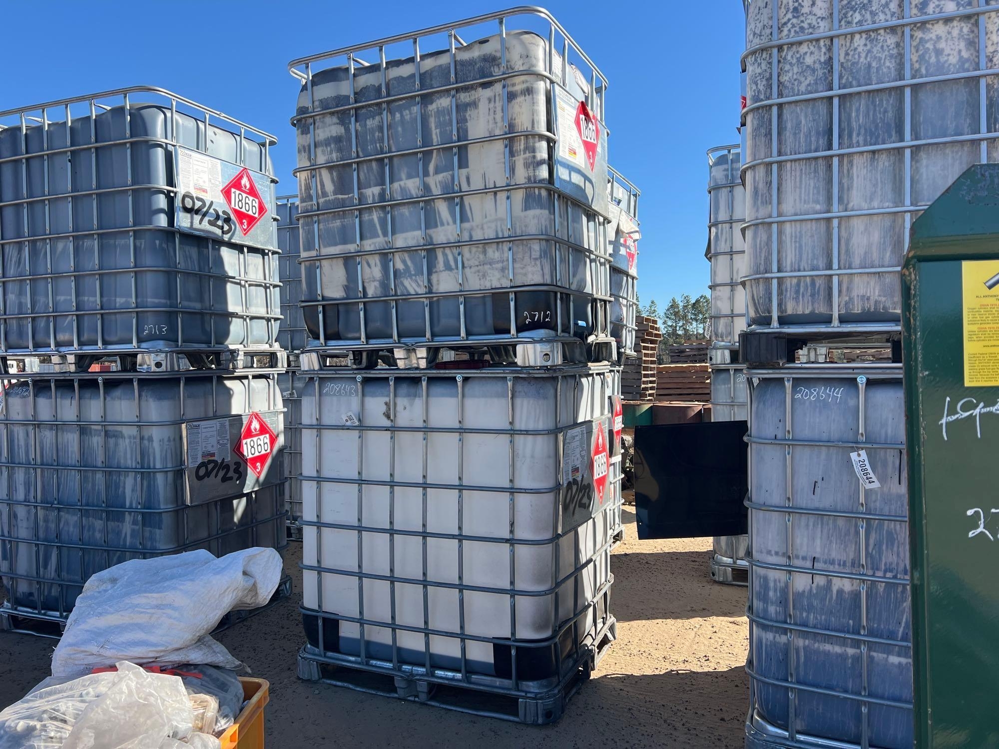 (1) 300 GALLON & (1) 330 GALLON POLY TOTES W/CAGES (A60432)