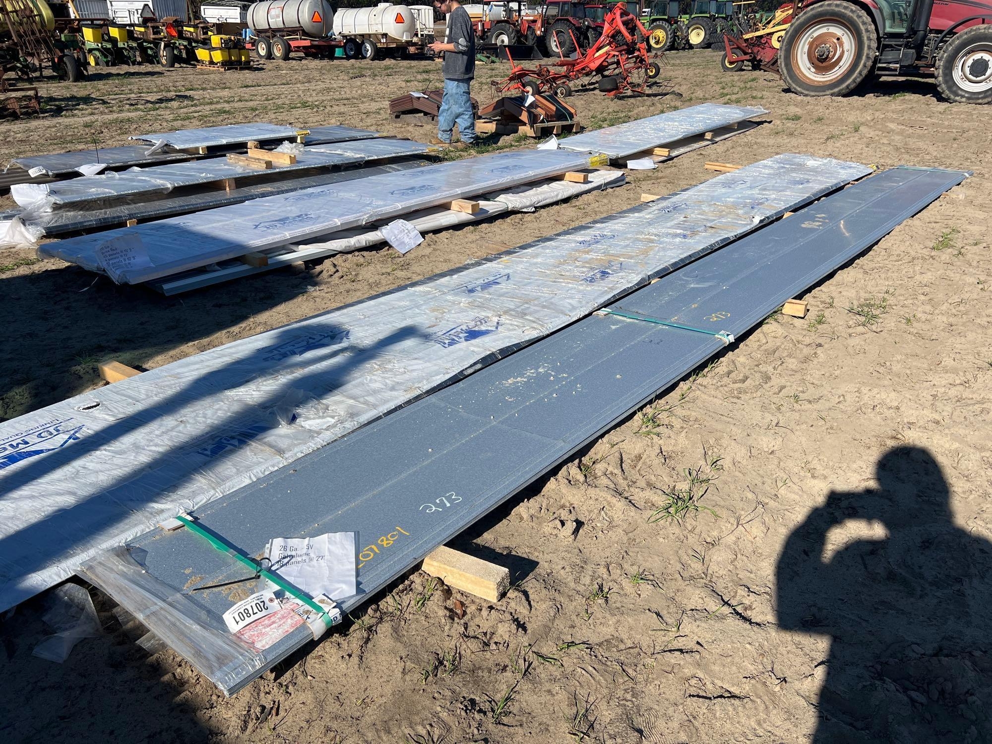 (APPROX. 18) 27' 26G - 5V GALVALUME TIN PANELS (A63290)
