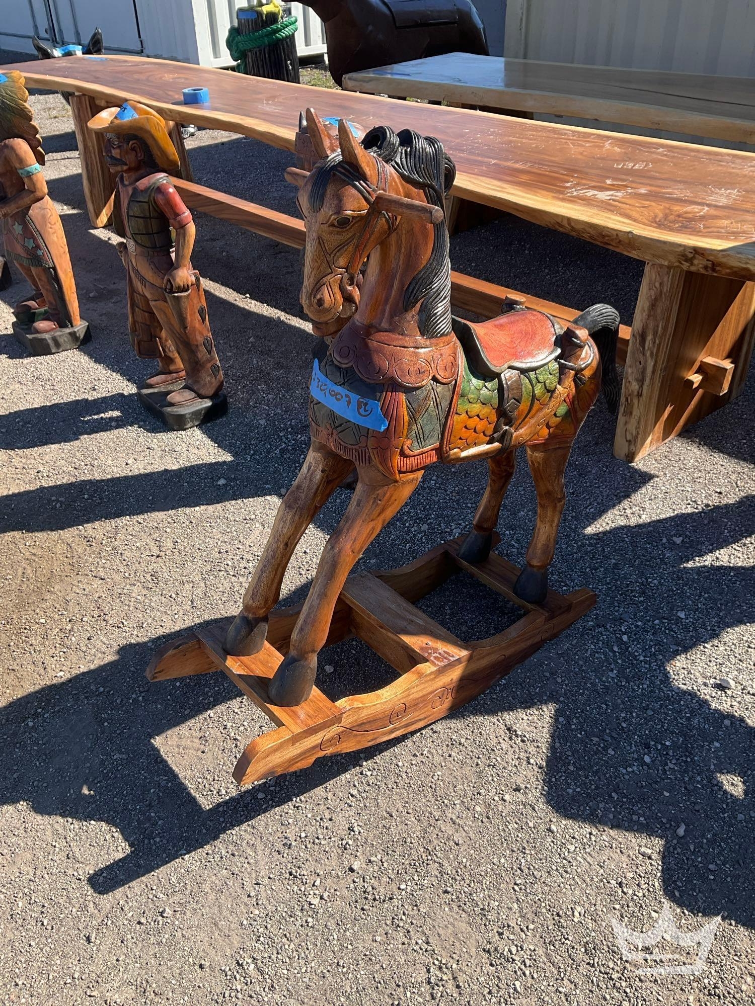 Wooden Rocking Horse (A61569)
