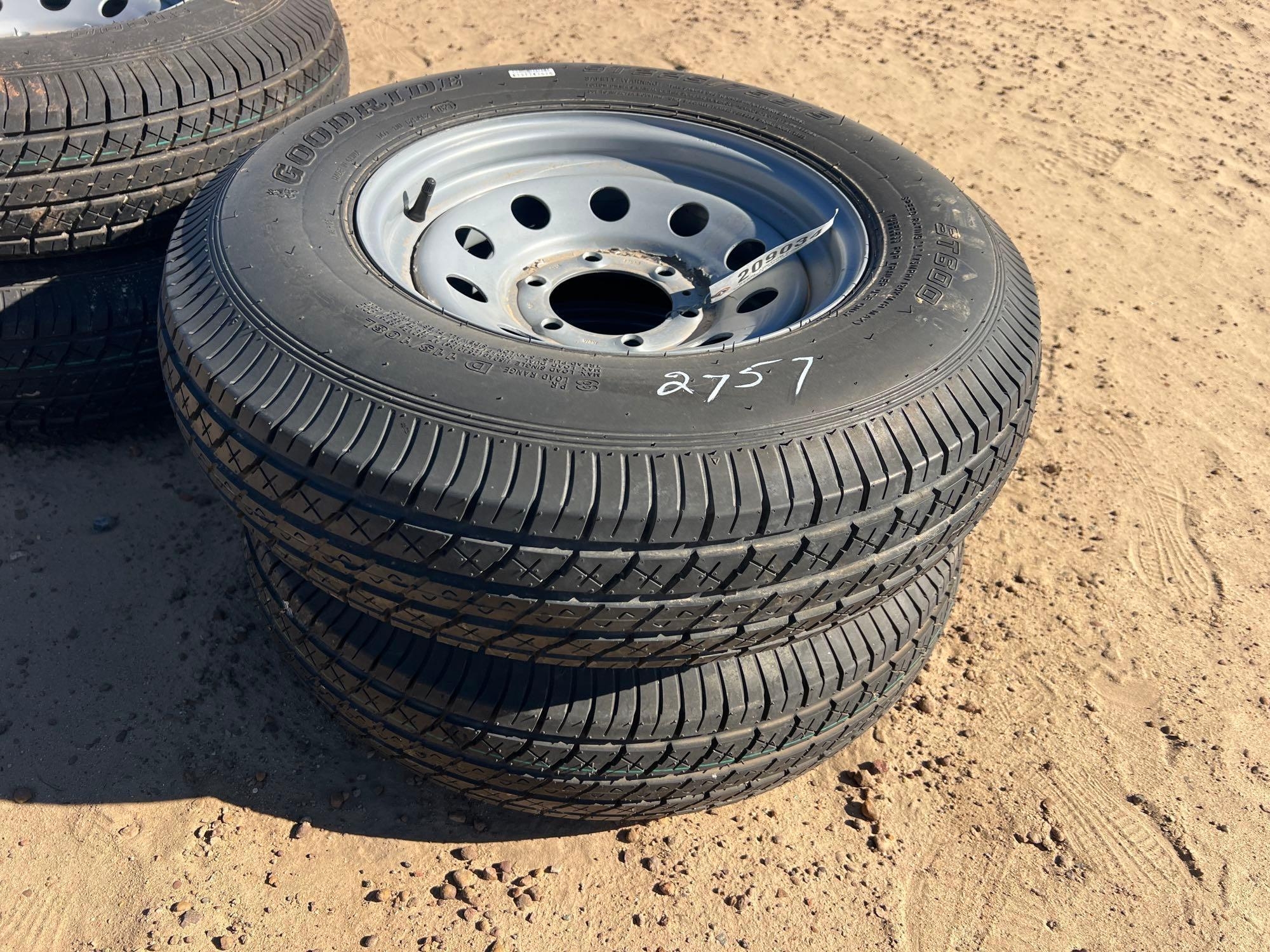 (2) 6 LUG WHEELS/GOODRIDE ST225/75D15 TIRES (A60432)