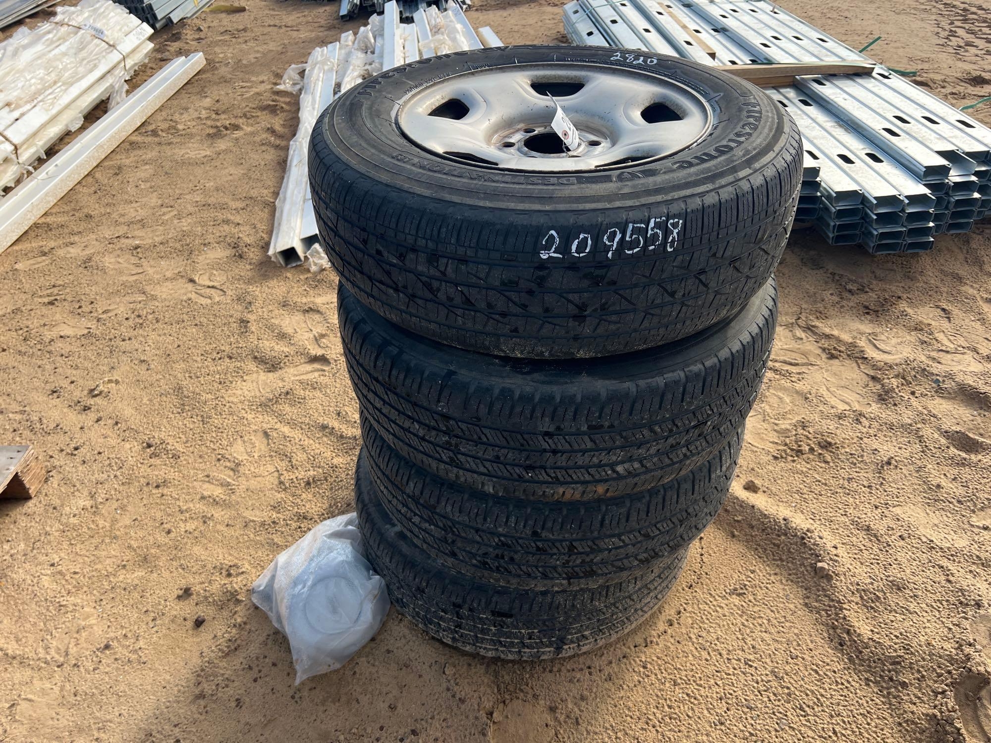 (4) 6 LUG FORD WHEELS W/CAPS & FIRESTONE (A60432)