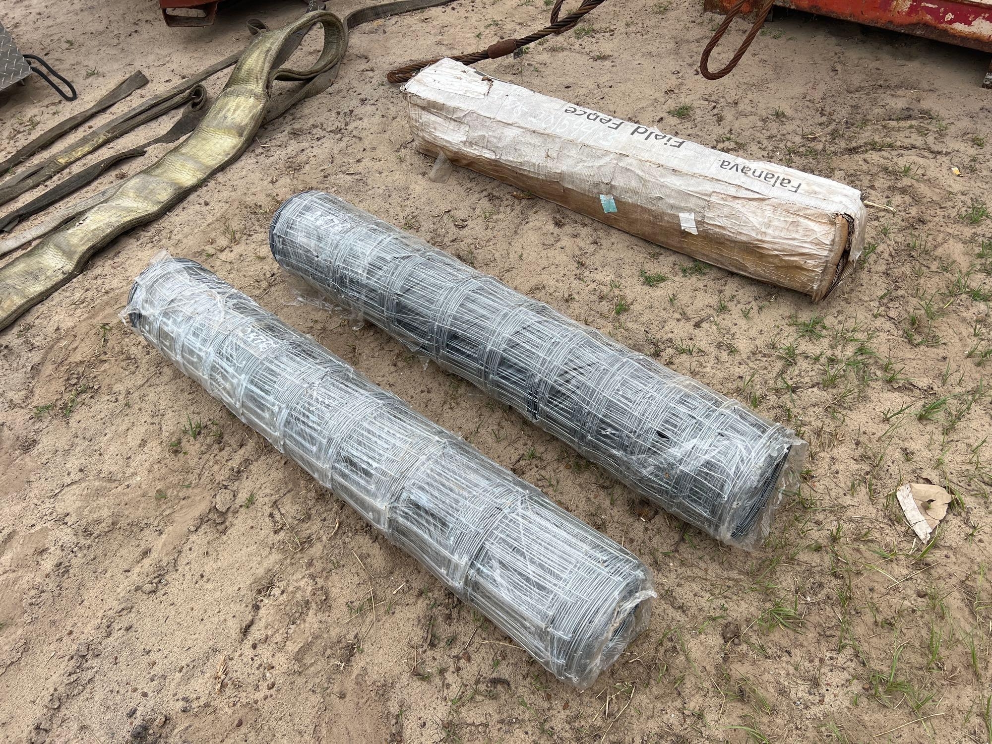 (3) ROLLS OF 4' GALVANIZED FIELD FENCE (A54757)