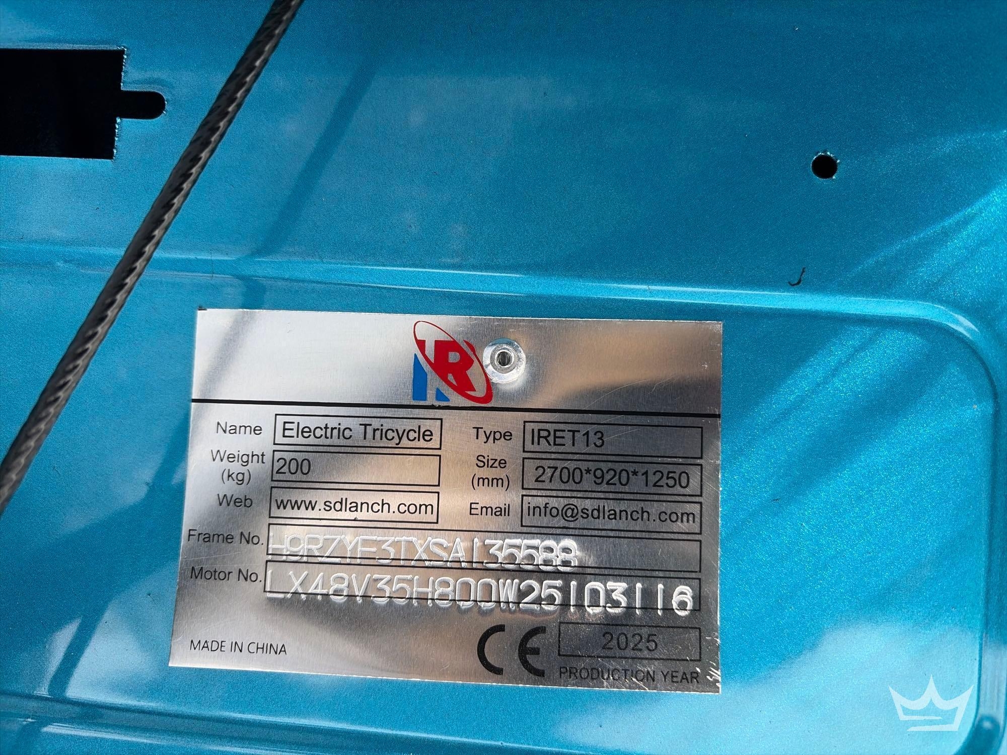 2025 SDLANCH IRET13 Electric Tricycle (A60352)