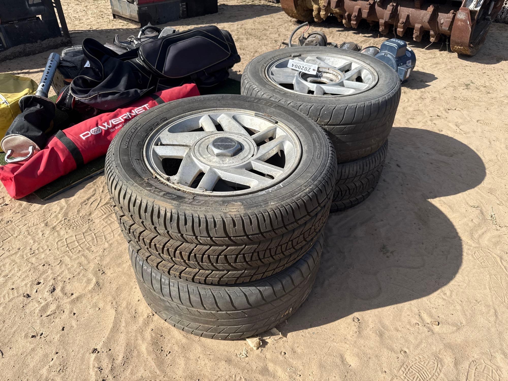 (4) CAMARO 5 LUG WHEELS & 245/50R16 97H TIRES (A54757)