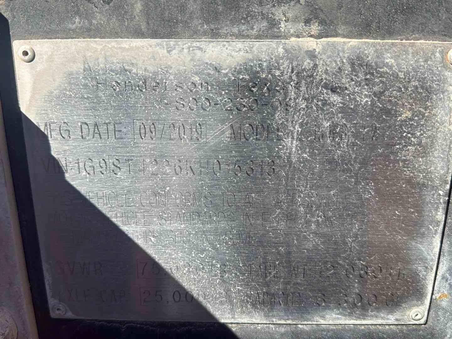 2019 GALYEAN EQUIPMENT CO. 150BBL STEEL (A58214)