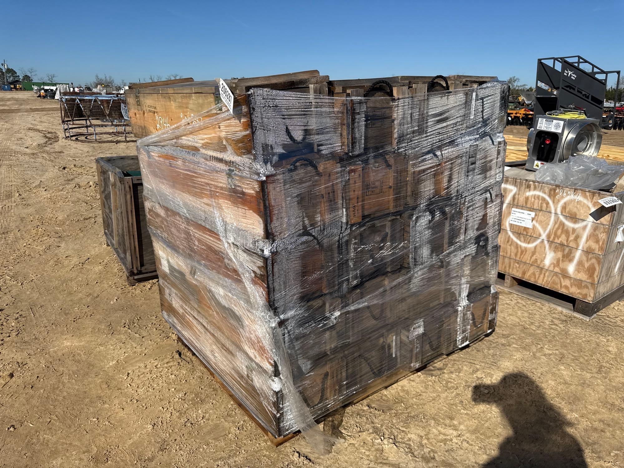 PALLET OF WOOD AMMO BOXES (A58376)