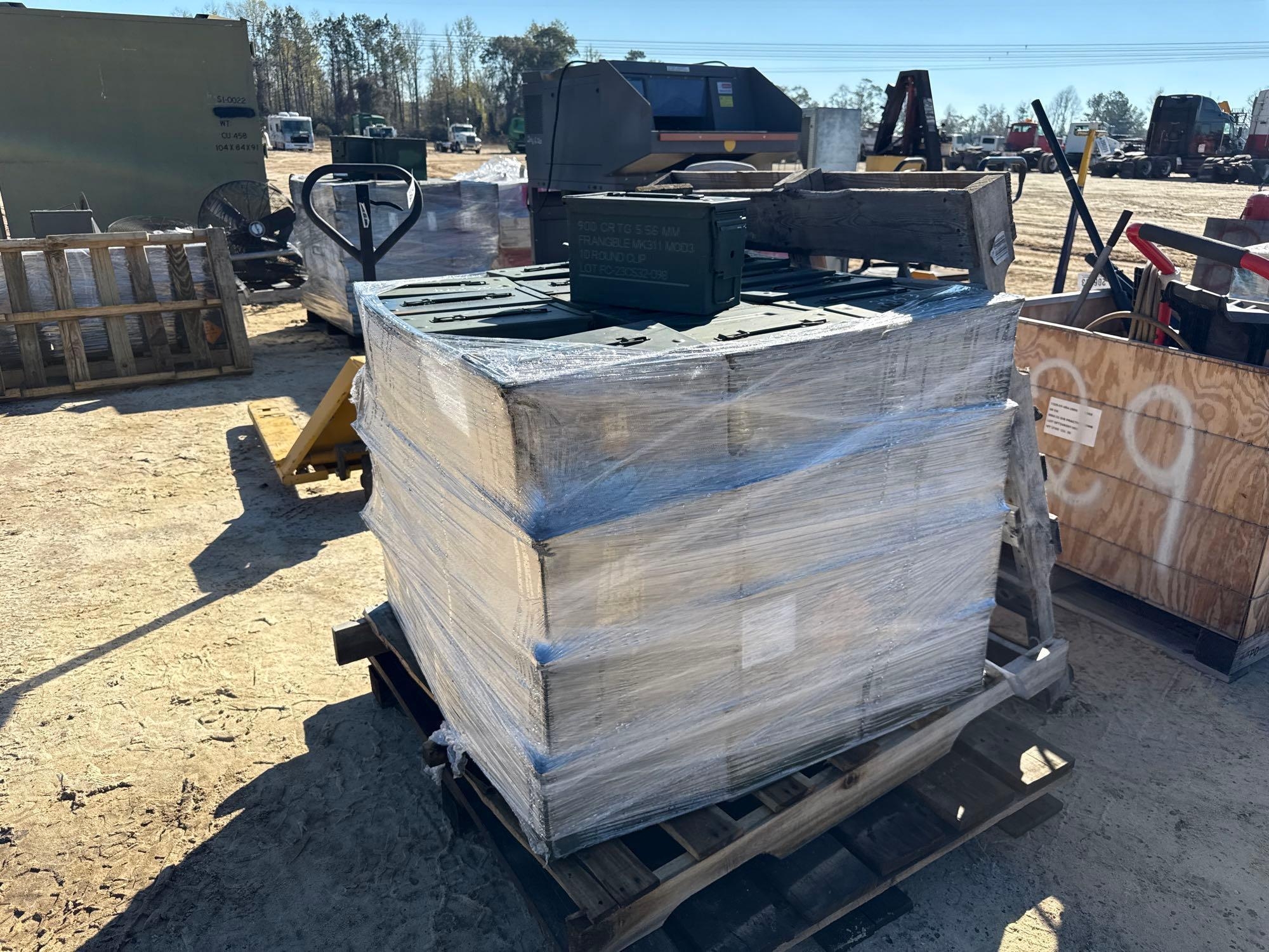 PALLET OF METAL AMMO BOXES (A58376)