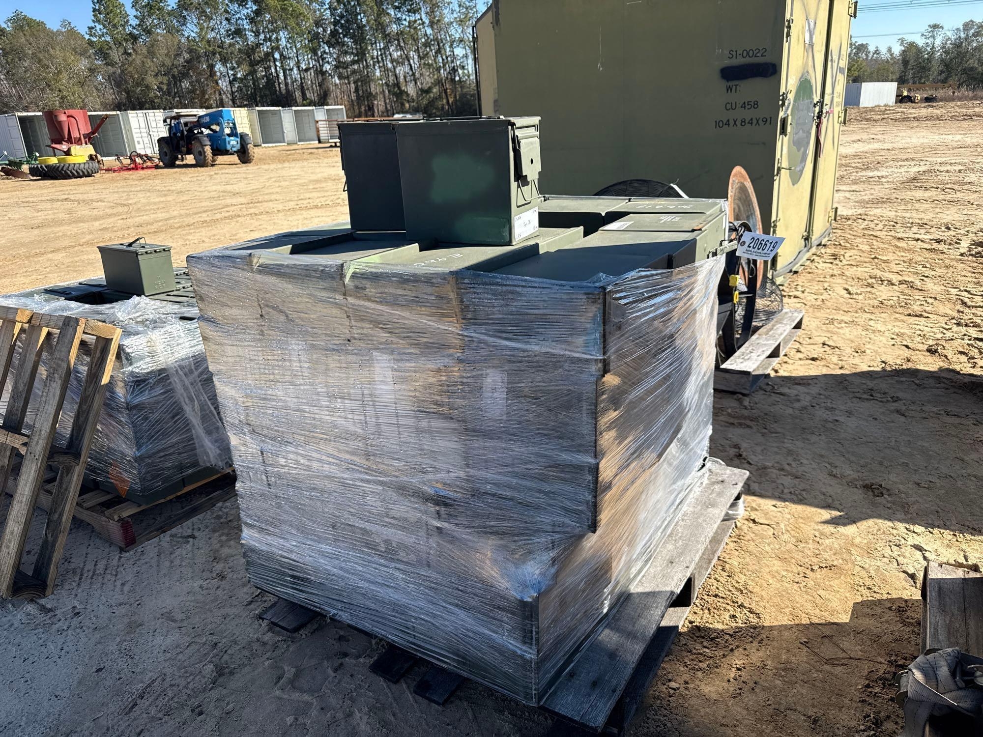 PALLET OF METAL AMMO BOXES (A58376)