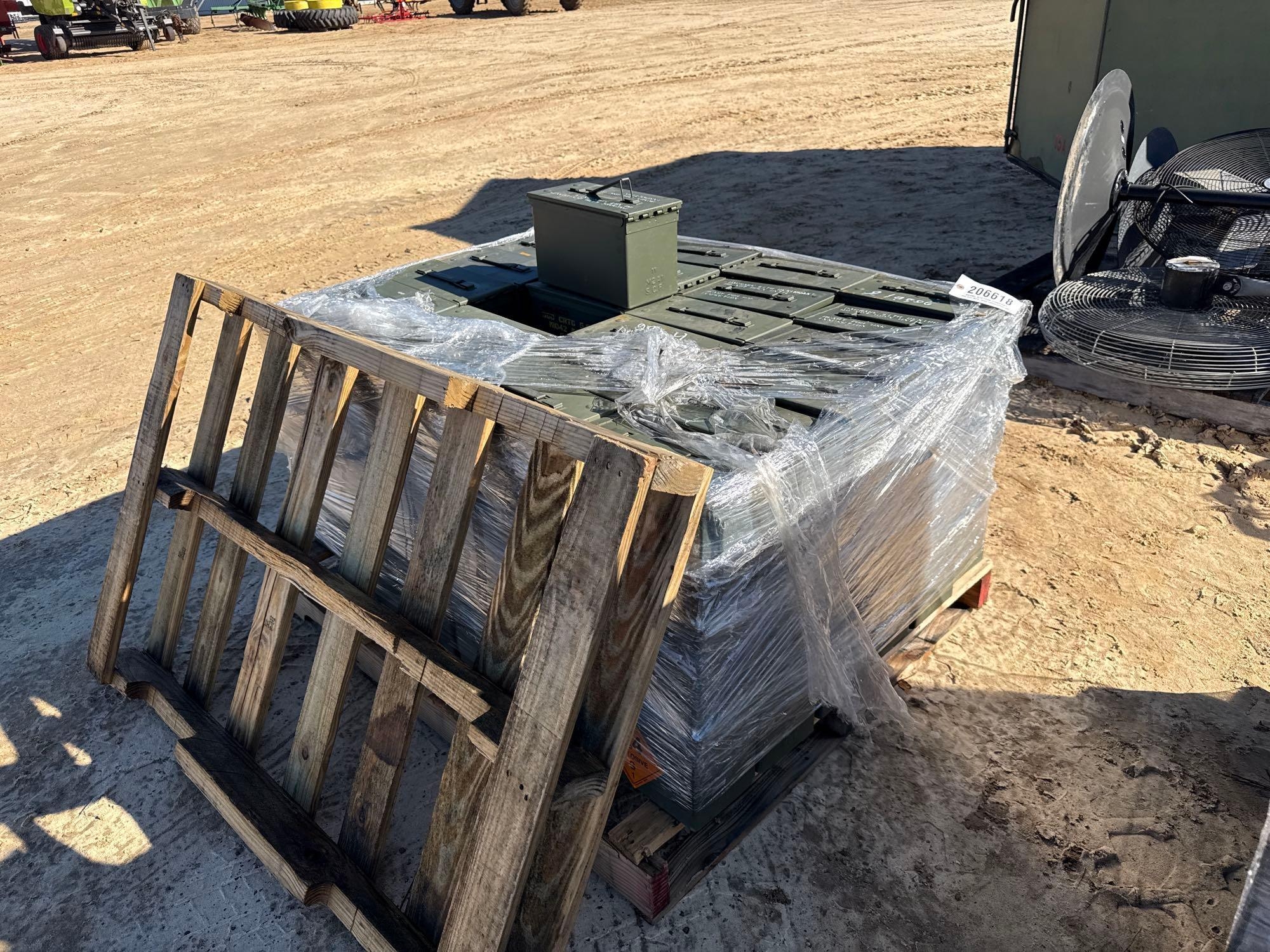 PALLET OF METAL AMMO BOXES (A58376)