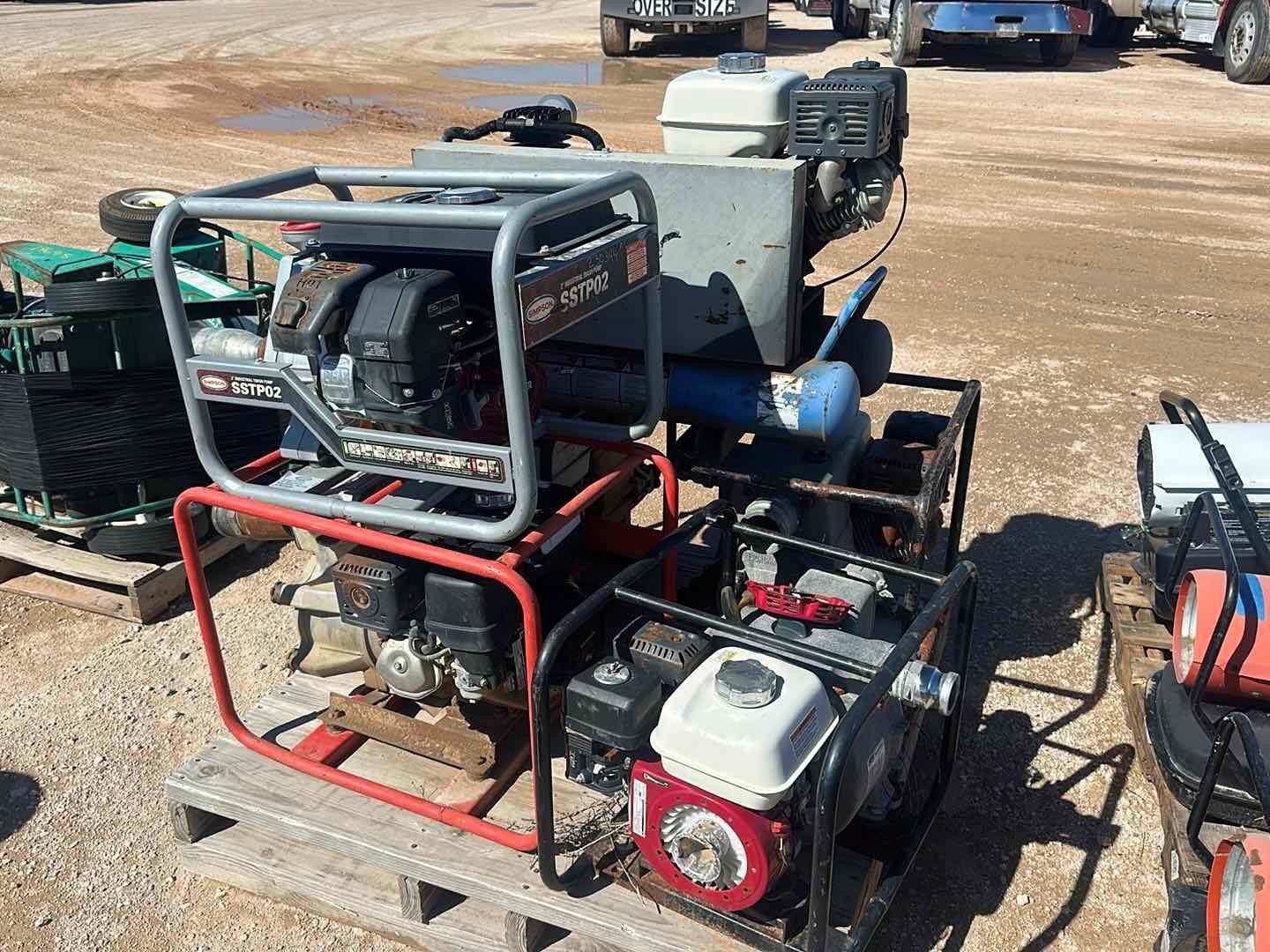 PALLET OF TRASH PUMPS AND COMPRESSOR (A55745)