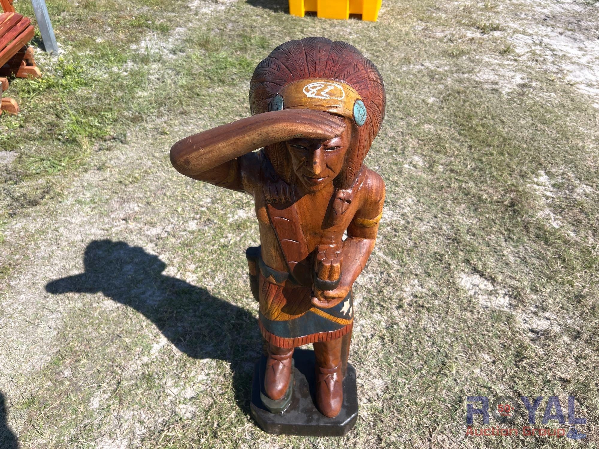 Native American Wooden Statue (A55853)