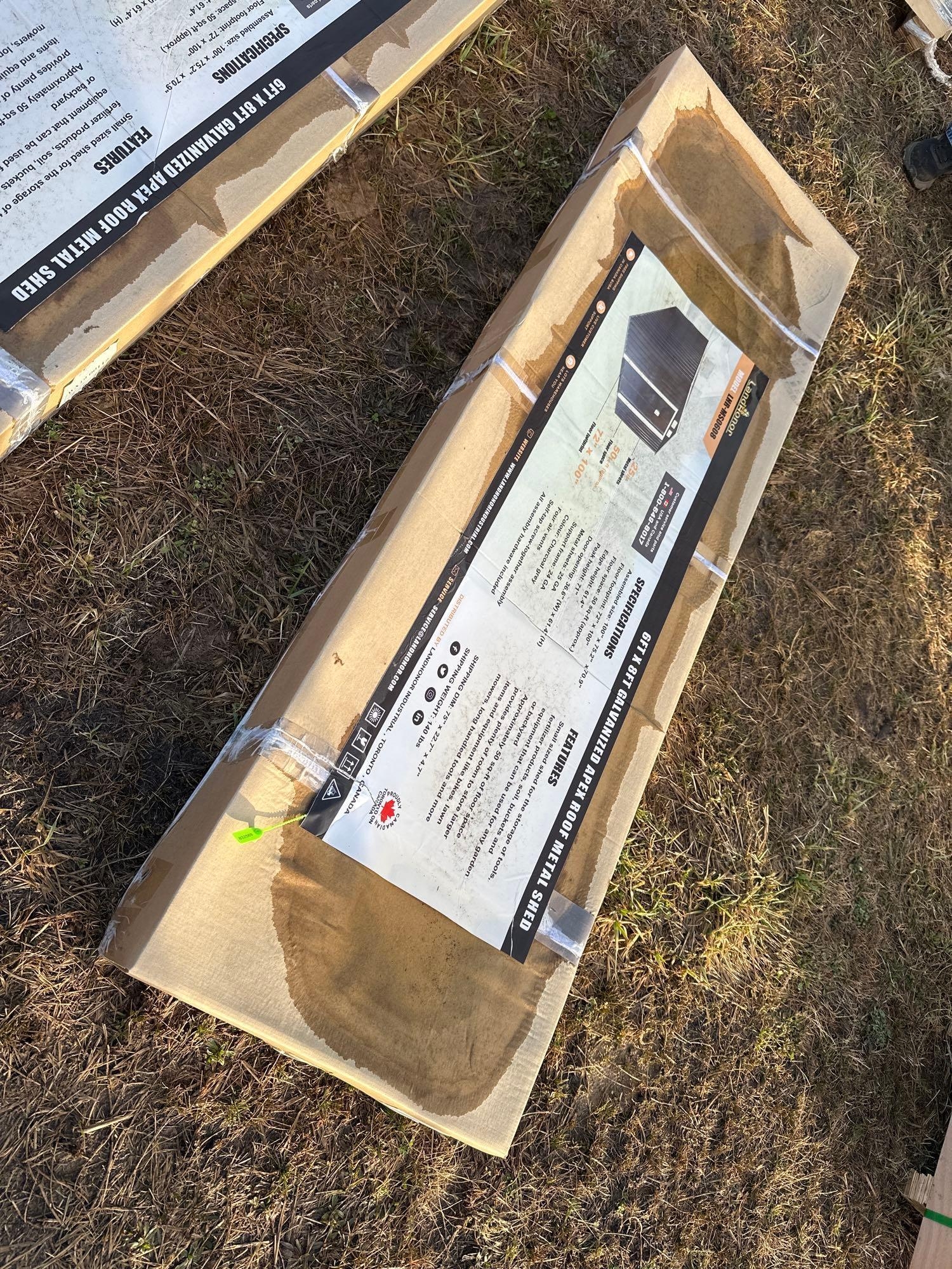 New/Unused Landhonor 6ft x 8ft Galvanized Apex Roof Metal Shed (A61166)