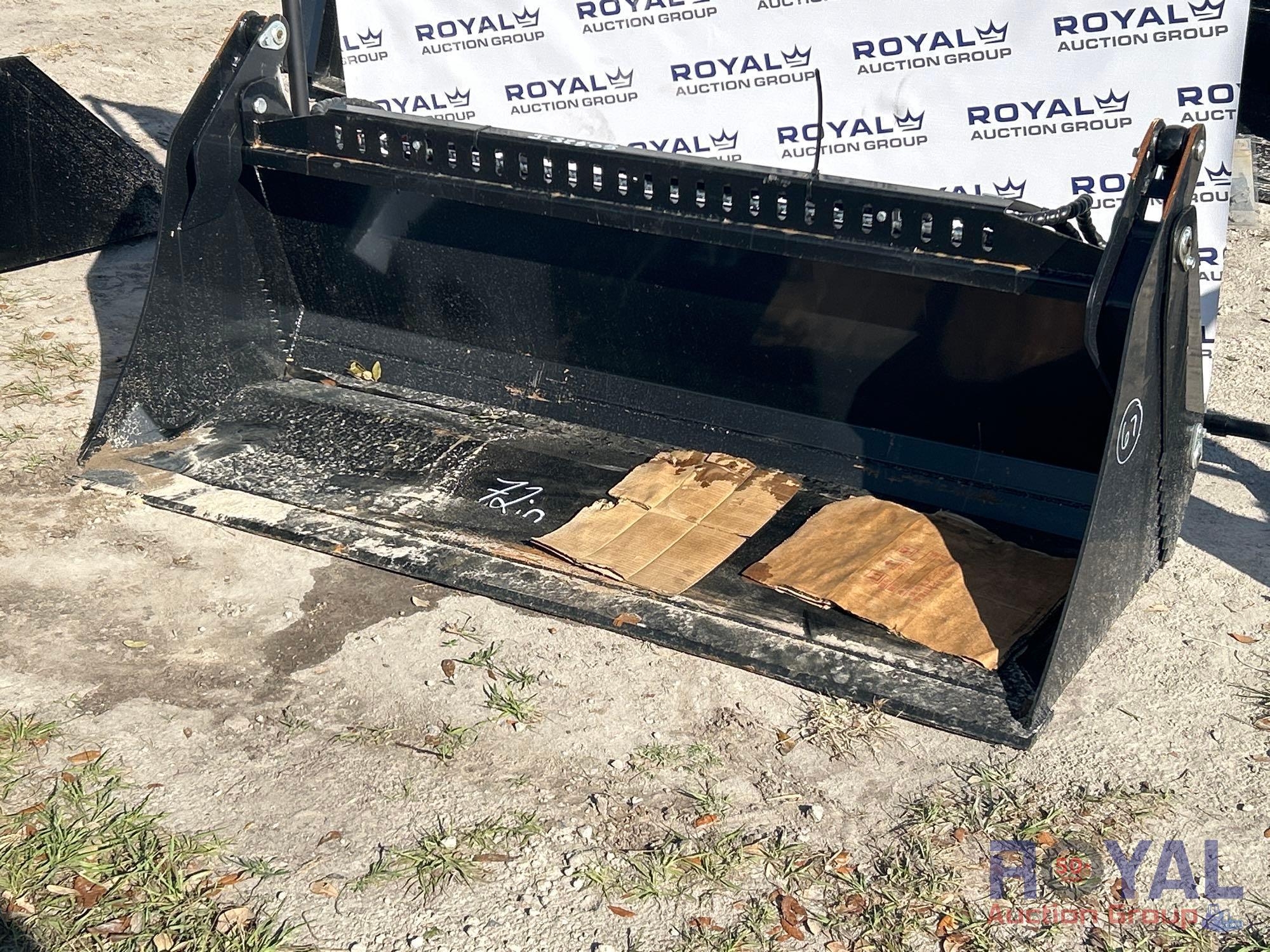 2025 KH72 72in Hydraulic 4-Way Clamshell Skid Steer Bucket (A55851)