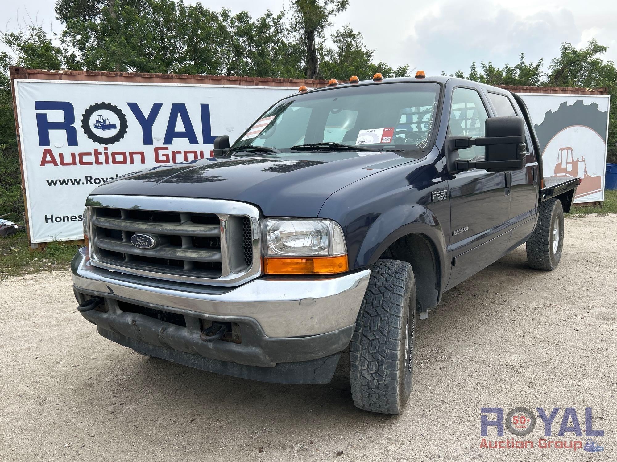 2001 Ford F-350 Crew Cab Flatbed Truck (A46683)