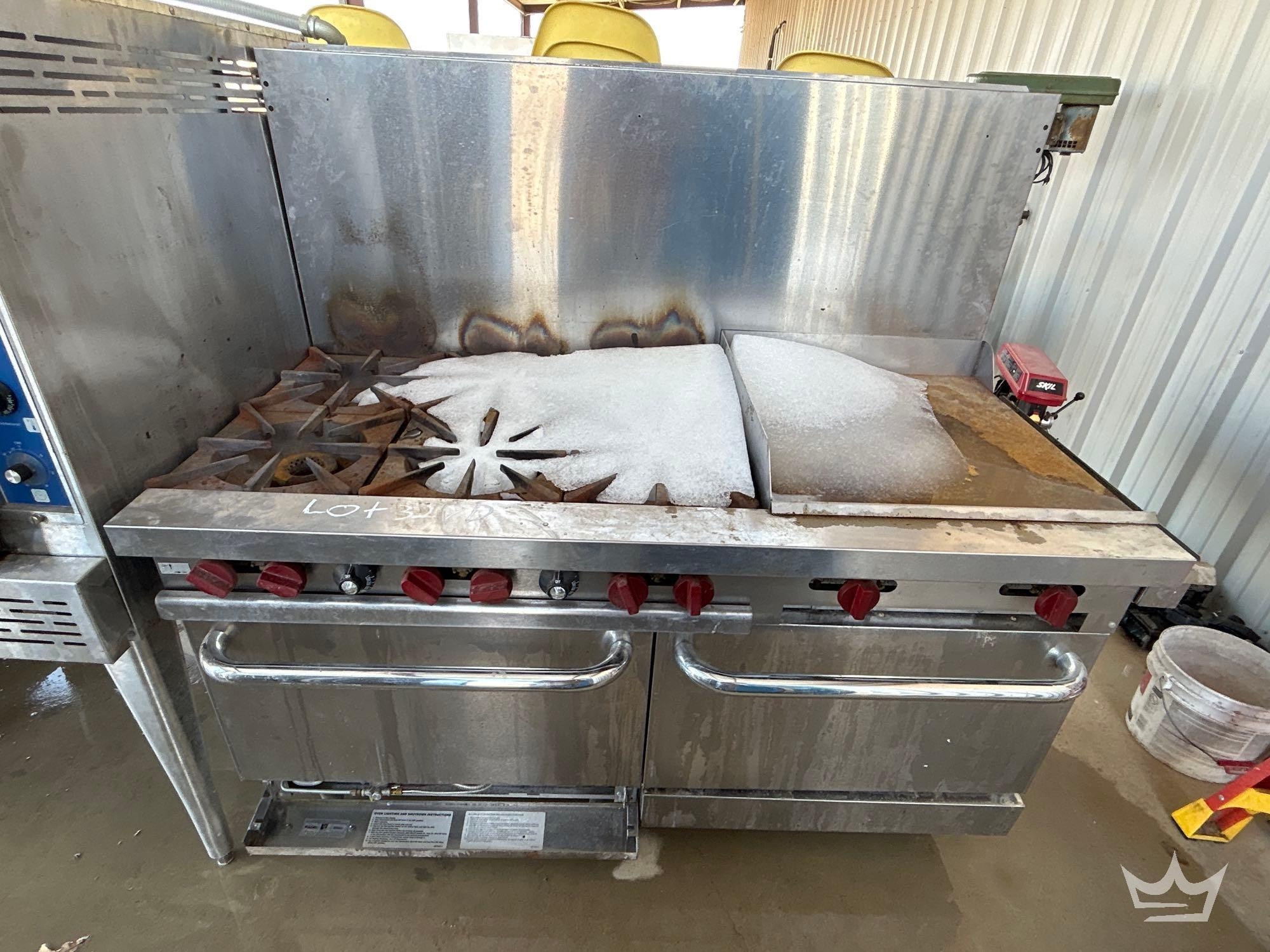 Stainless Steel Commercial Combination Gas Flat Top and Stove (A60352)