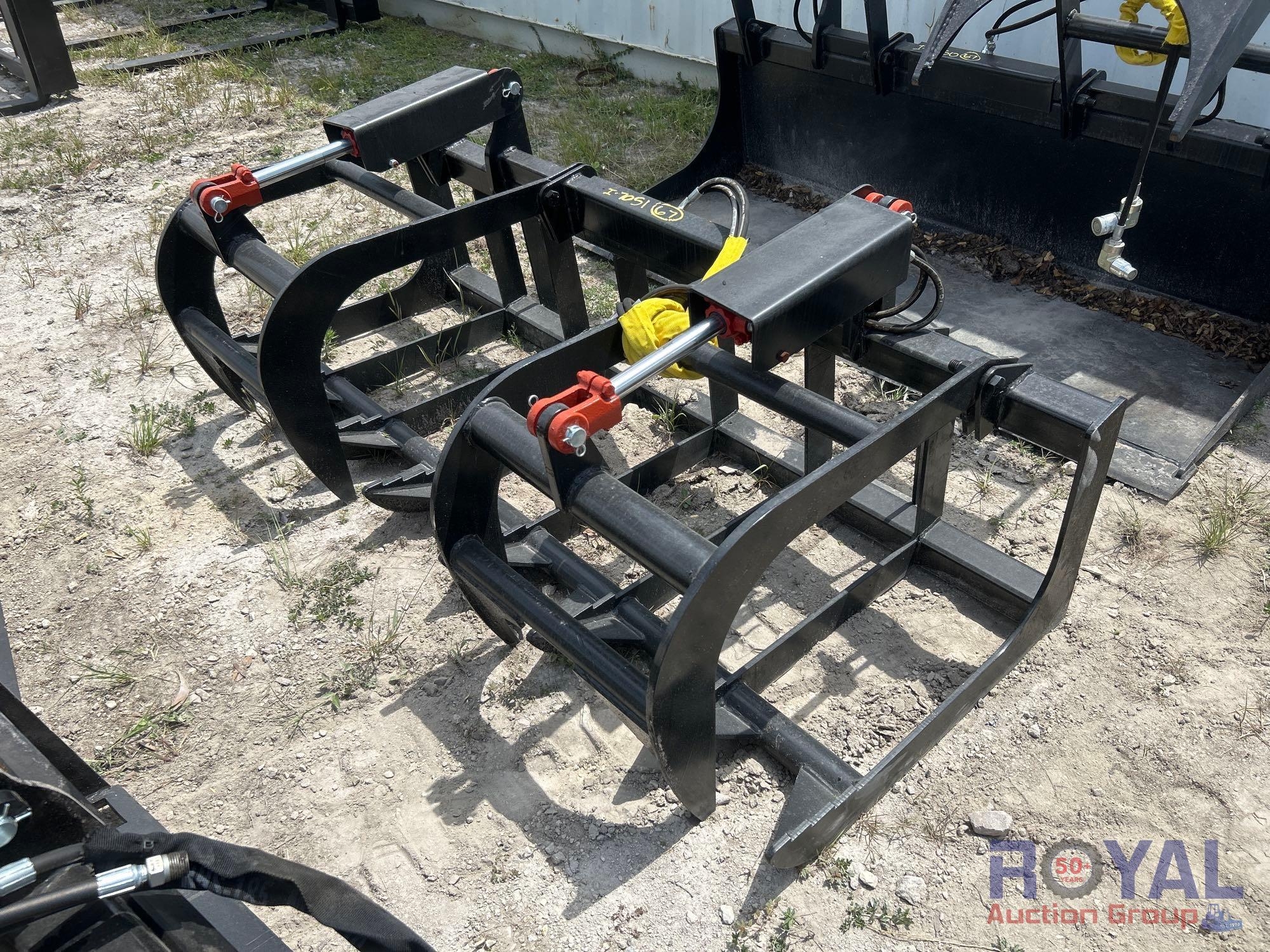 2025 Dual Cylinder 72in Grapple Rake Skid Steer Attachment (A46683)