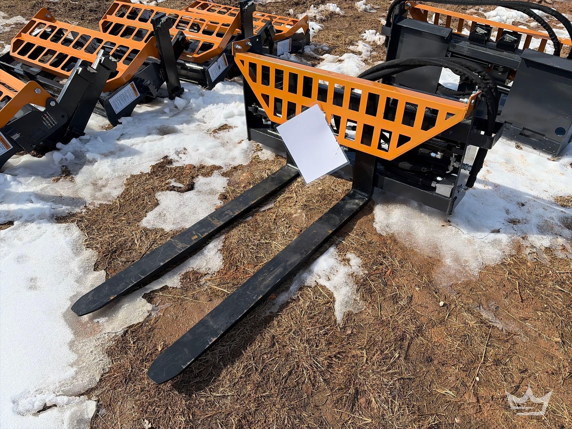 2025 LandHonor HPF-11-3000G 48in Hydraulic Adjustable Forks and Frame Skid Steer Attachment (A60352)