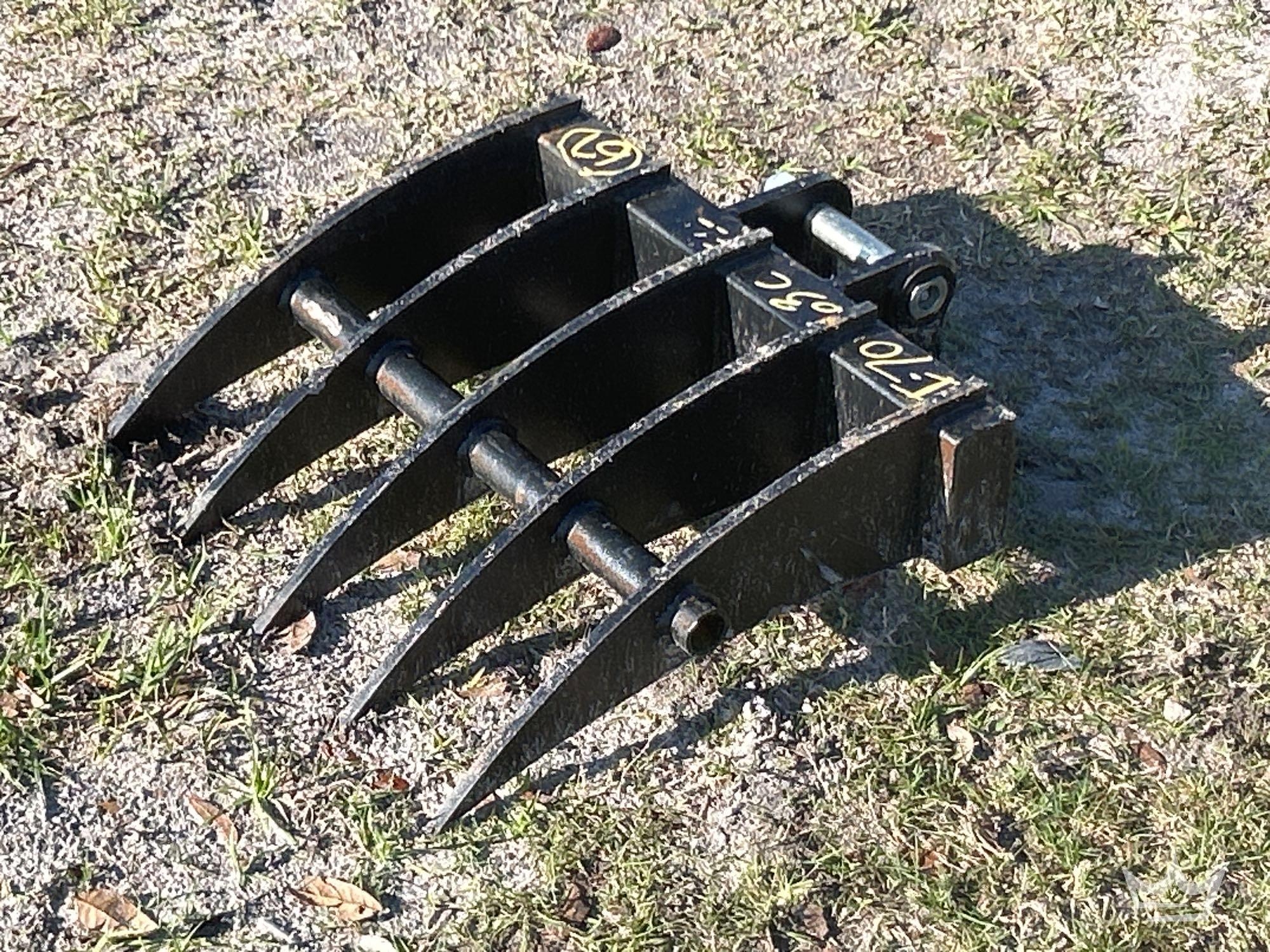 2025 Mini Excavator Rake Attachment (A61572)