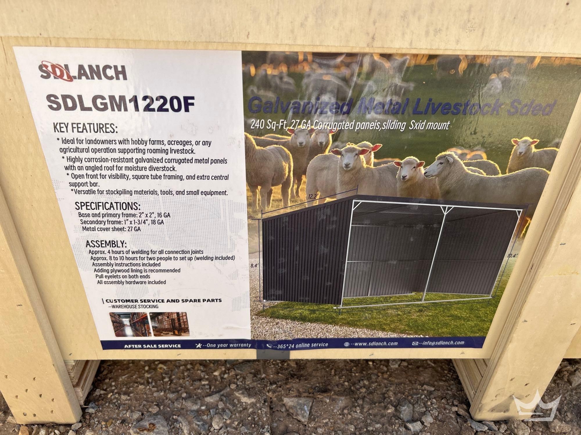2026 SDLANCH SDLMG1220F Galvanized Metal Livestock Shed (A64194)