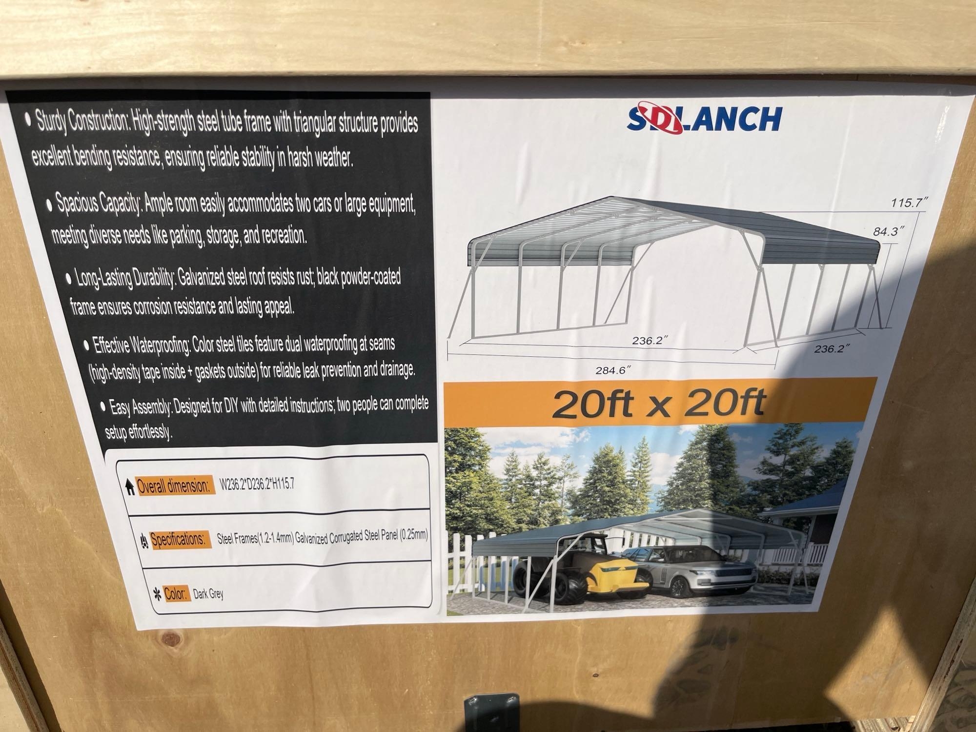 New/Unused 20ft X 20ft Steel Carport (A65583)