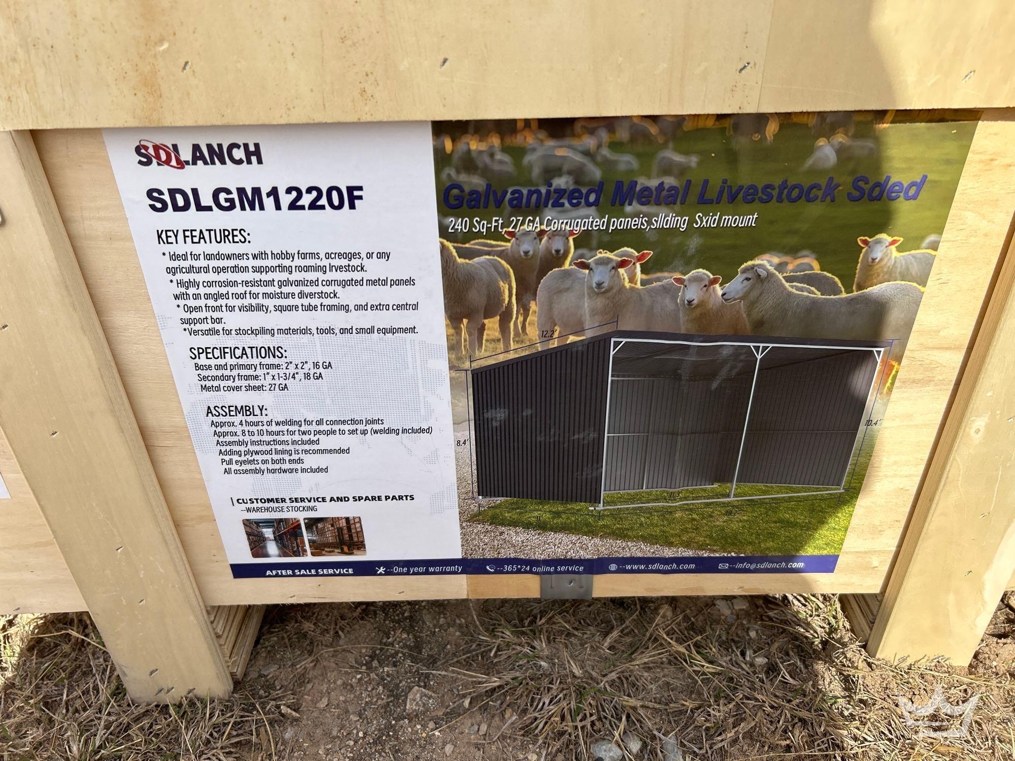 2026 SDLANCH SDLMG1220F Galvanized Metal Livestock Shed (A64194)