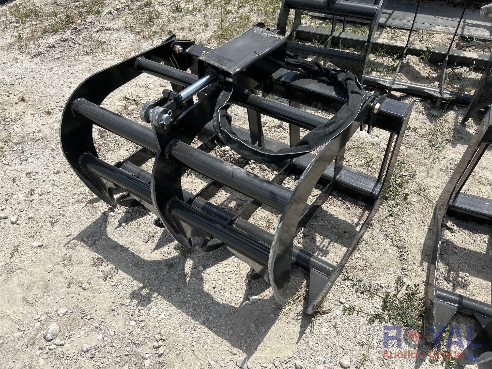 2025 Single Cylinder 40in Grapple Rake Skid Steer Attachment (A46683)