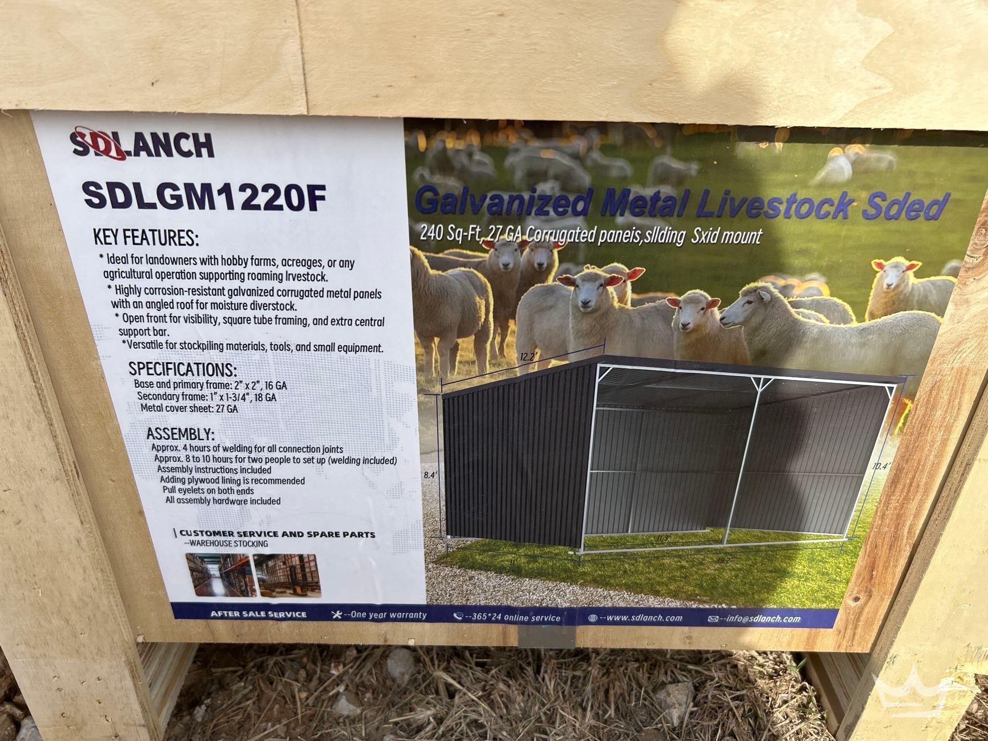 2026 SDLANCH SDLMG1220F Galvanized Metal Livestock Shed (A64194)