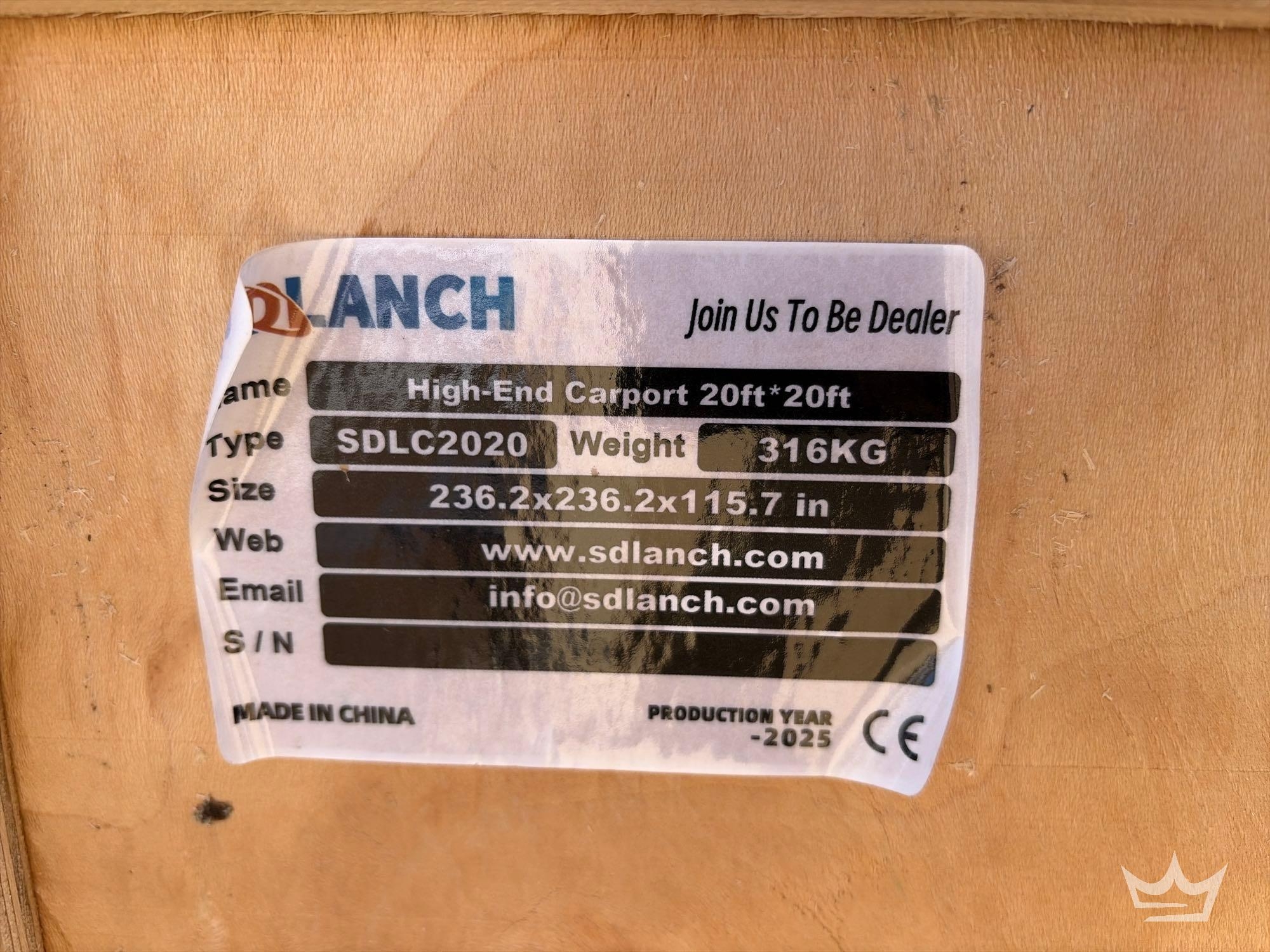 2025 SDLANCH SDLC2020 High End Carport (A60352)