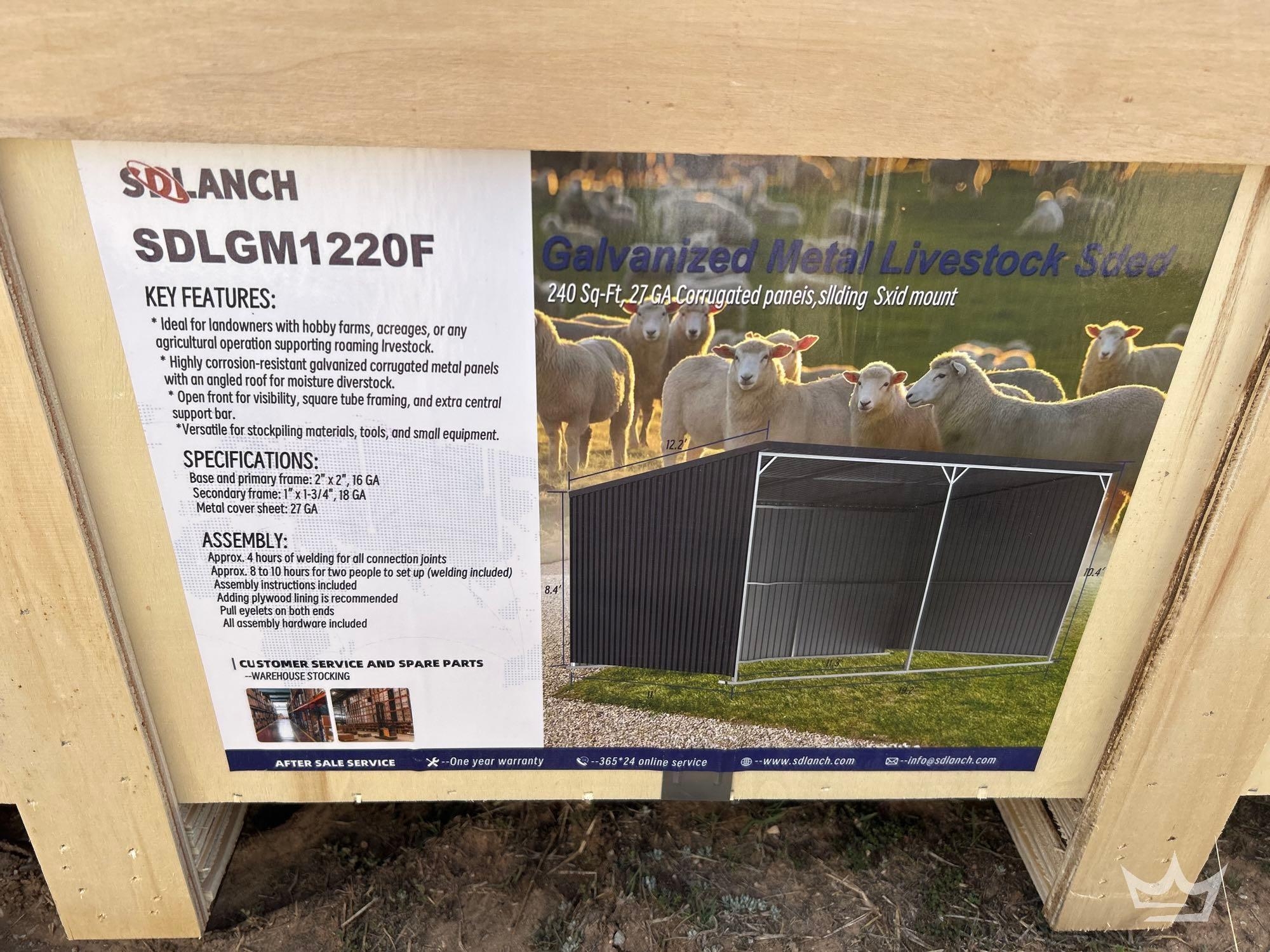 2026 SDLANCH SDLMG1220F Galvanized Metal Livestock Shed (A64194)