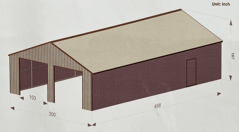 26ft x 42ft Double Garage All Metal Building (New/Unused) (A59225)