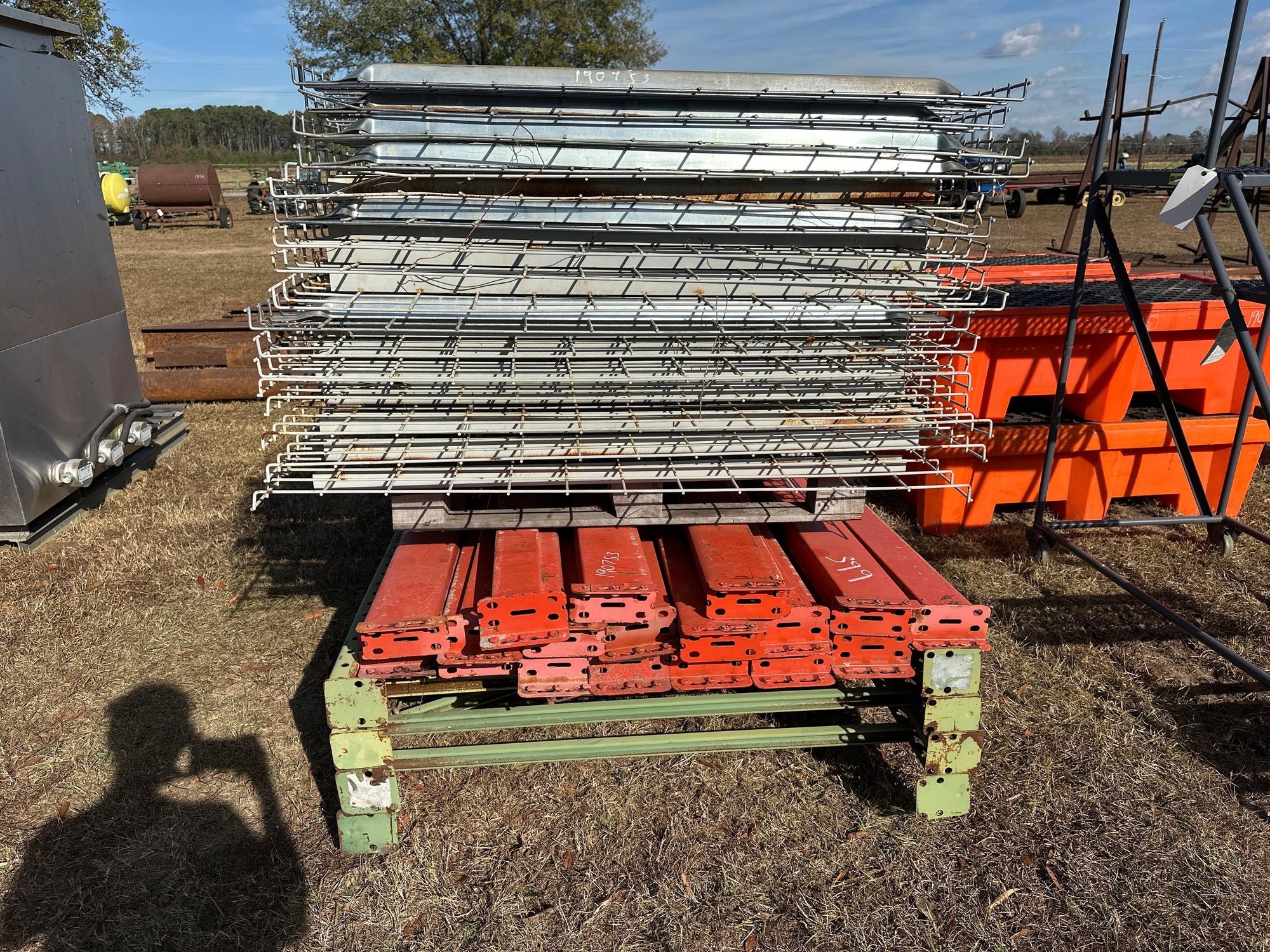 LOT OF PALLET RACKING W/ WIRE MESH SHELVING (A52708)