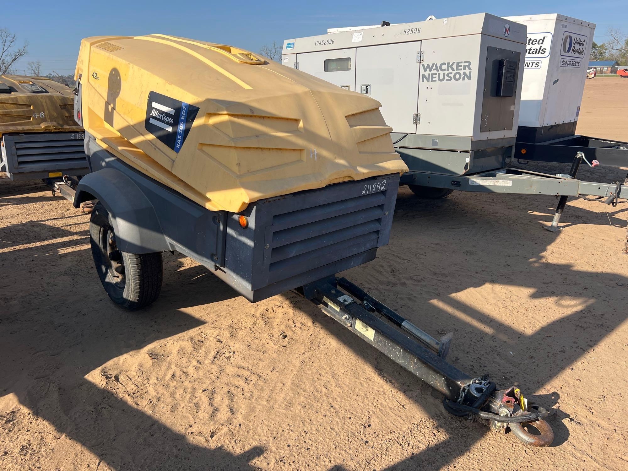 2019 ATLAS COPCO XAS 185 PORTABLE AIR COMPRESSOR (A64279)