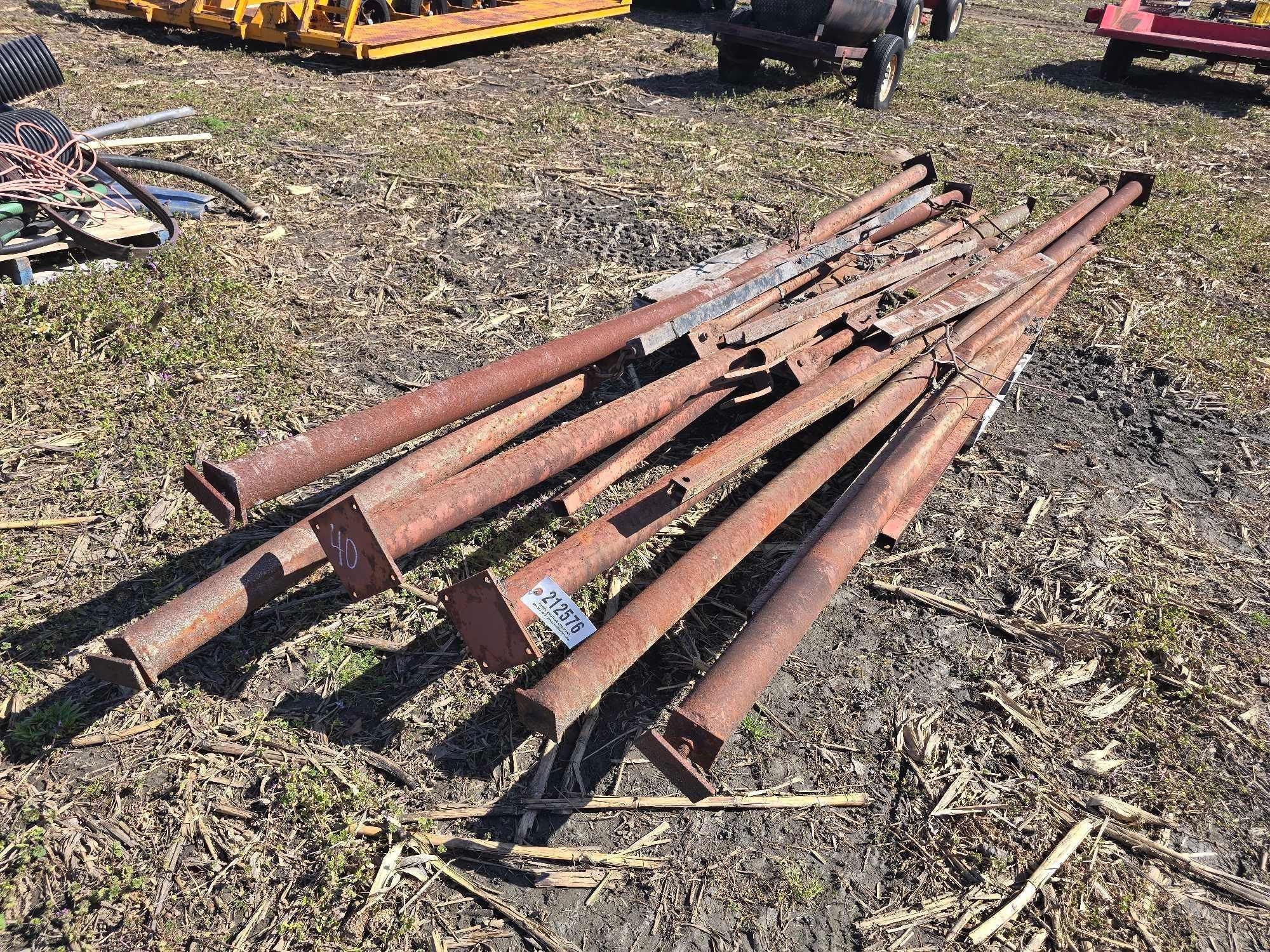 PALLET OF METAL POST BEAMS (A63291)