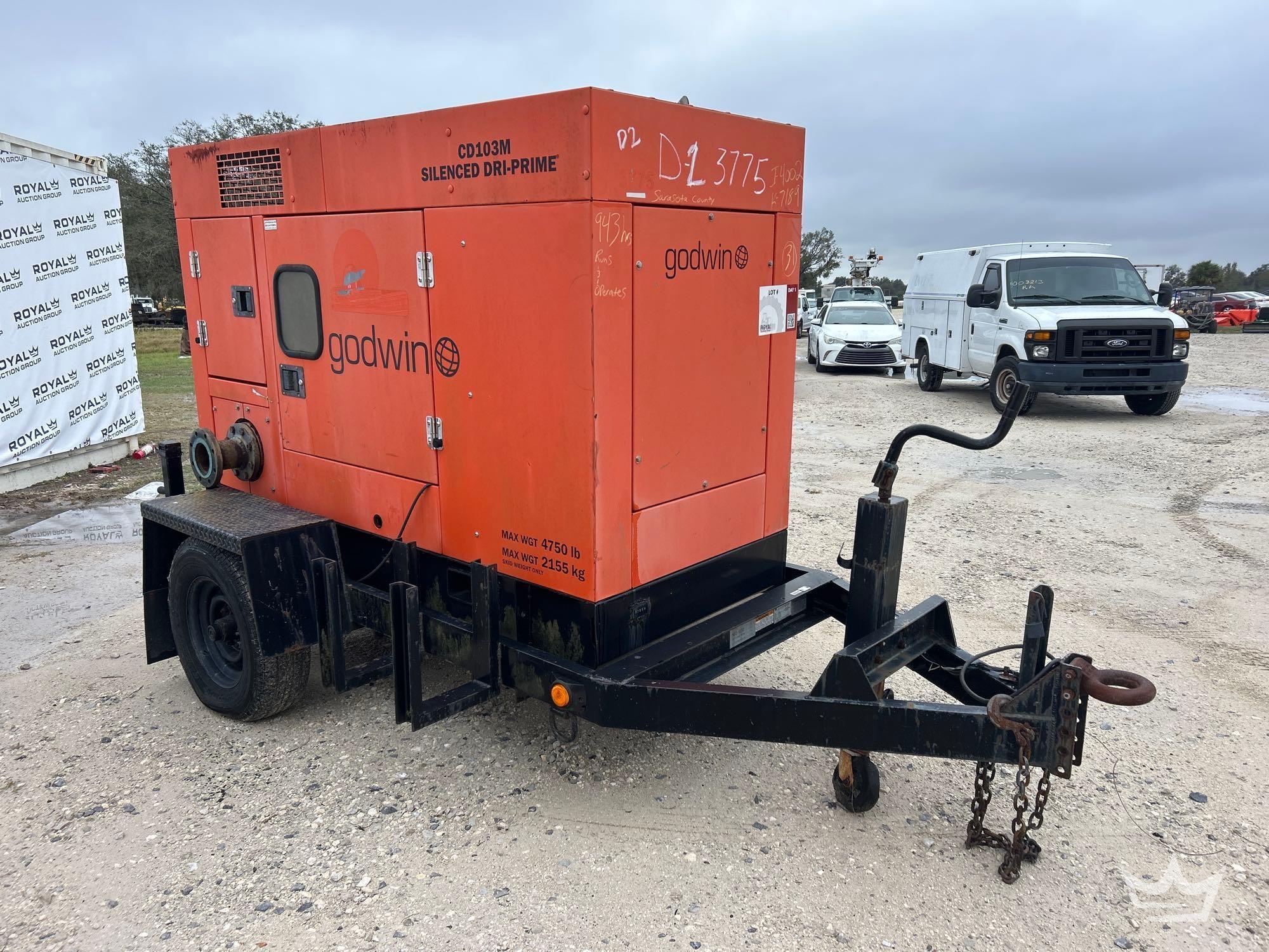 2013 Godwin Dri-Prime CD103M Towable Trash Pump (A59228)