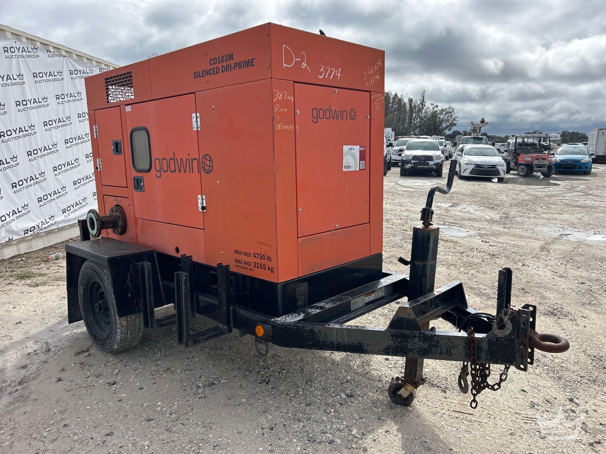 2013 Godwin Dri-Prime CD103M Towable Trash Pump (A59228)