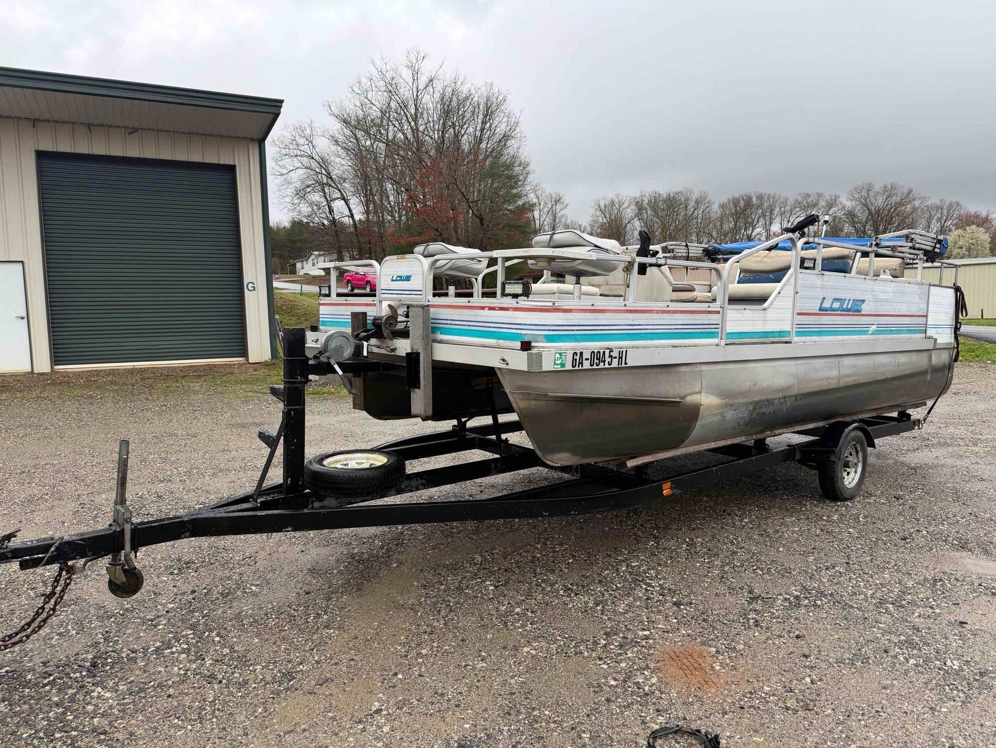 Lowe Pontoon Boat and Trailer (A65579)