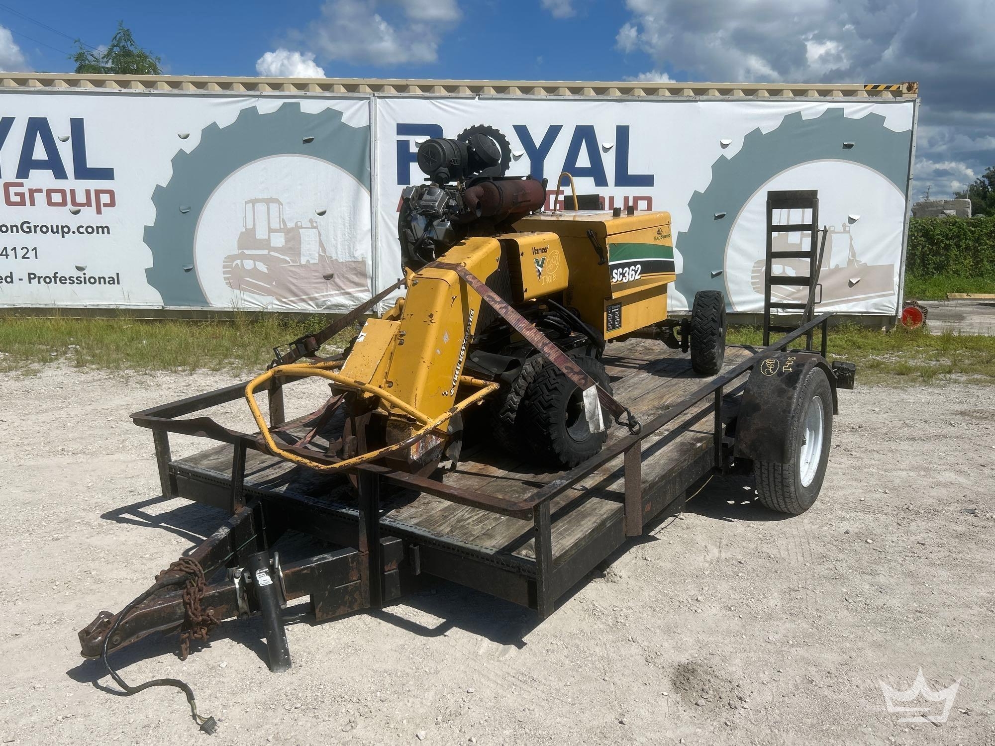 2015 Vermeer SC362 Stump Grinder with 2018 S/A Flatbed Trailer (A56857)