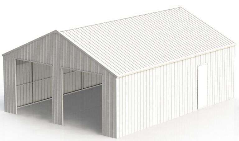 33' x 25' Double Garage Steel Barn (New/Unused) (A59225)