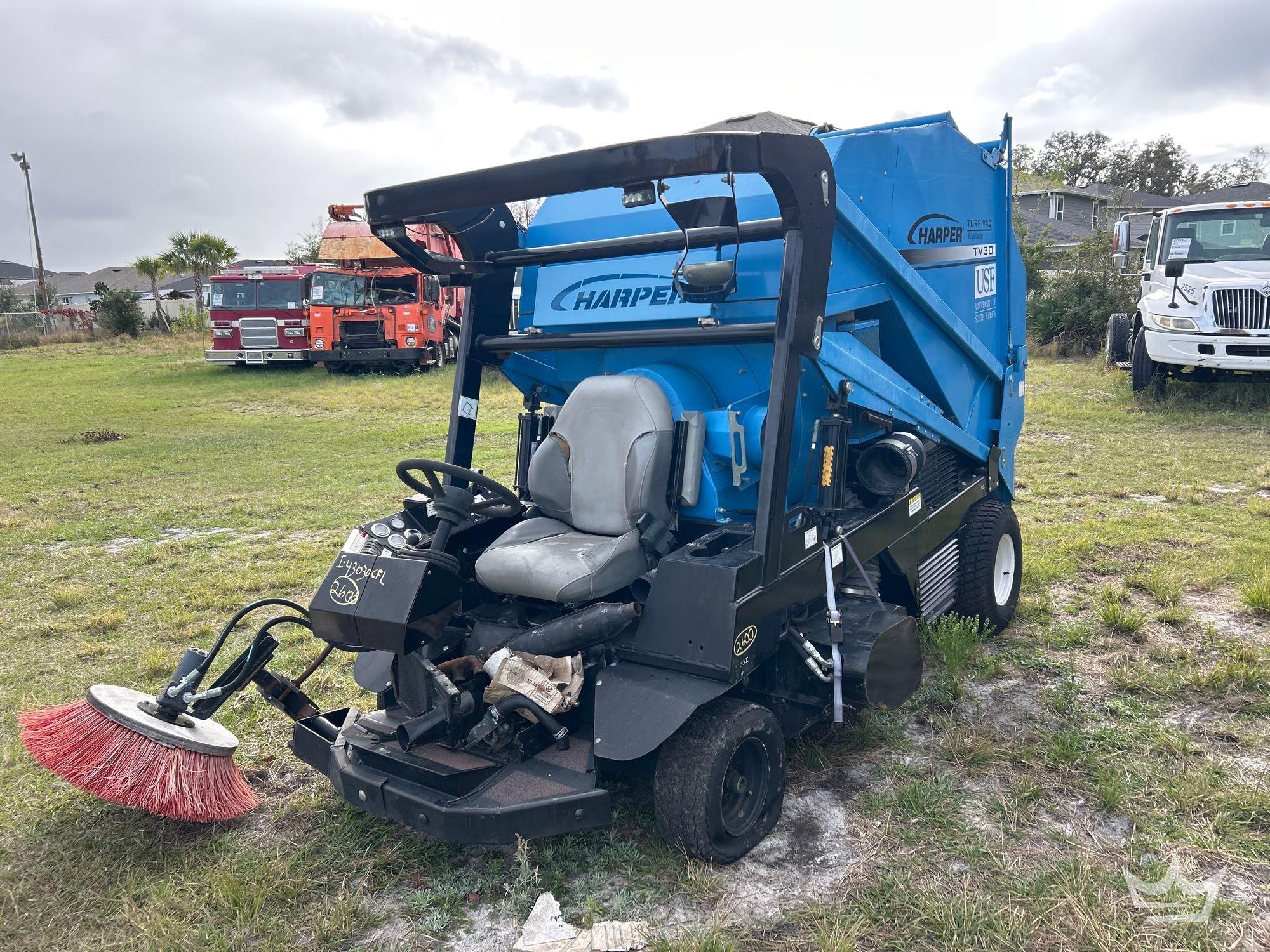 Harper TV130 High Dump Turf Vacuum Sweeper (A59228)