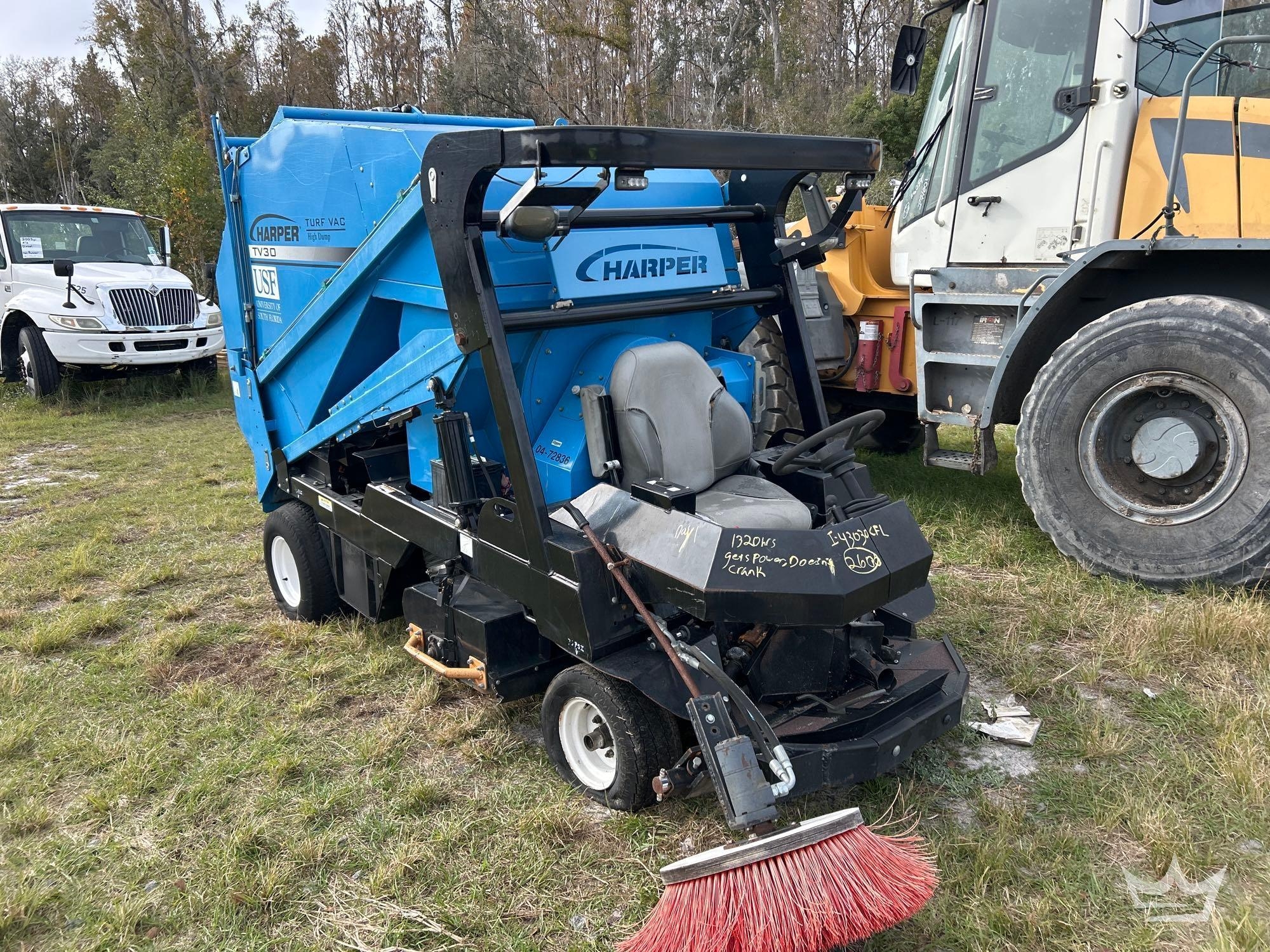 Harper TV130 High Dump Turf Vacuum Sweeper (A59228)