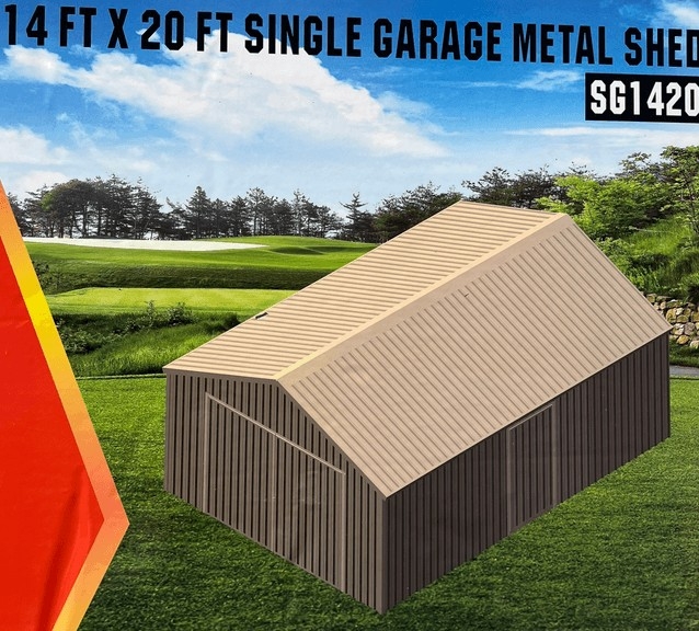 14ft x 20ft Single Garage All Metal Building (New/Unused) (A59225)