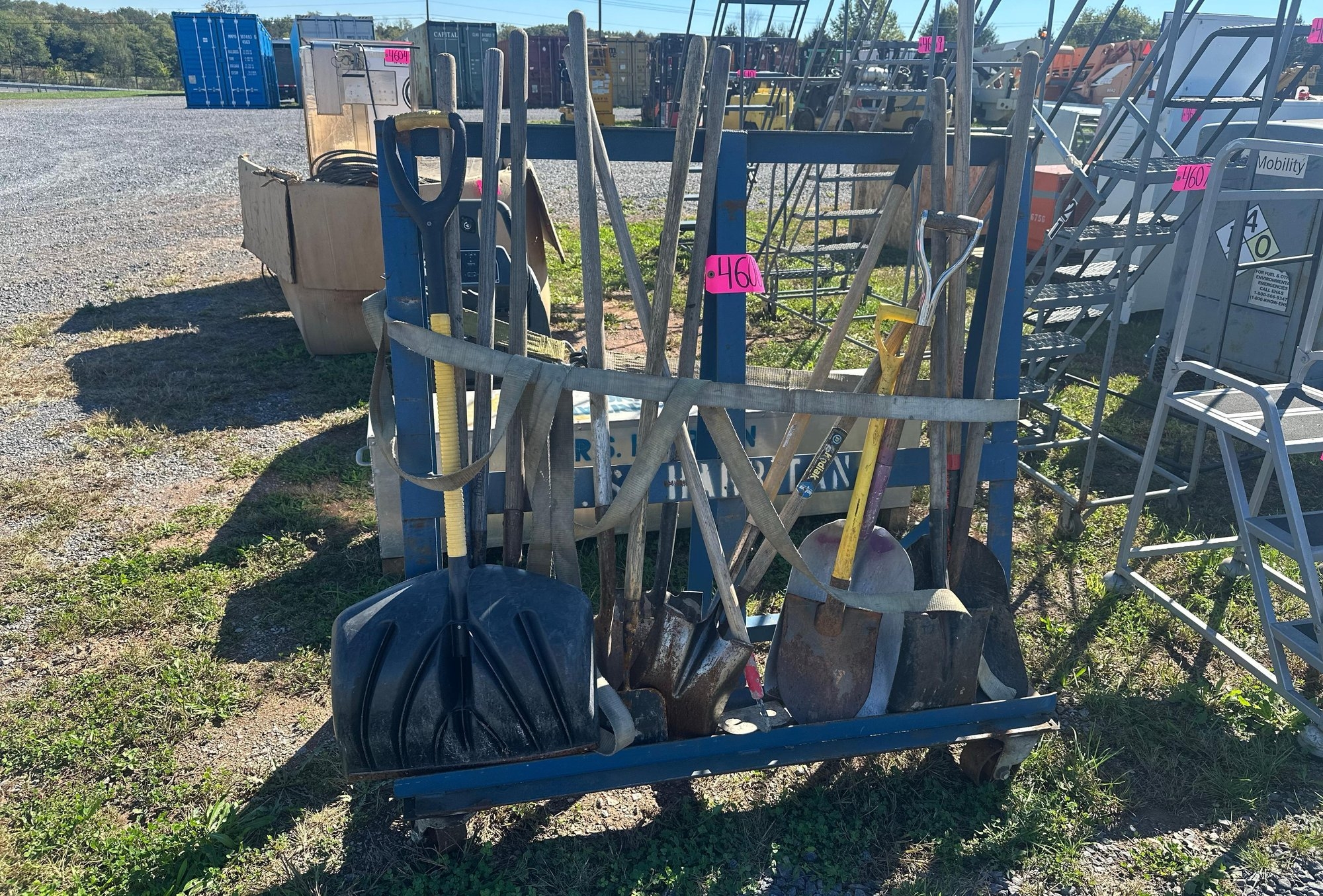 Glass Cart W/ Shovels (A47477)