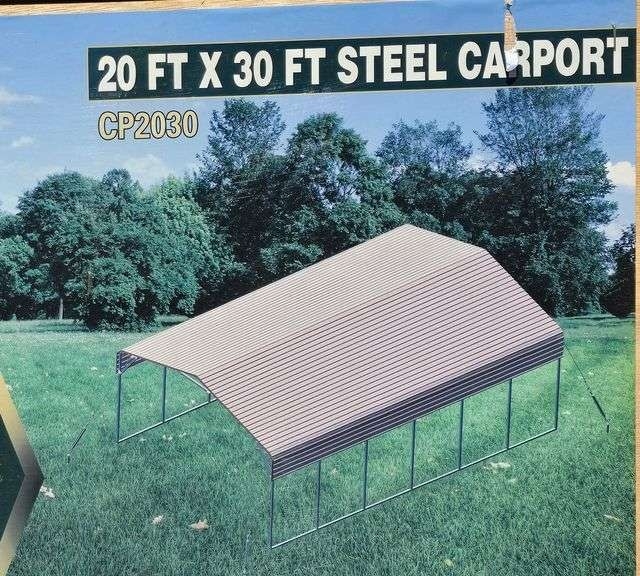 20ft x 30ft Steel Carport (New/Unused) (A59225)