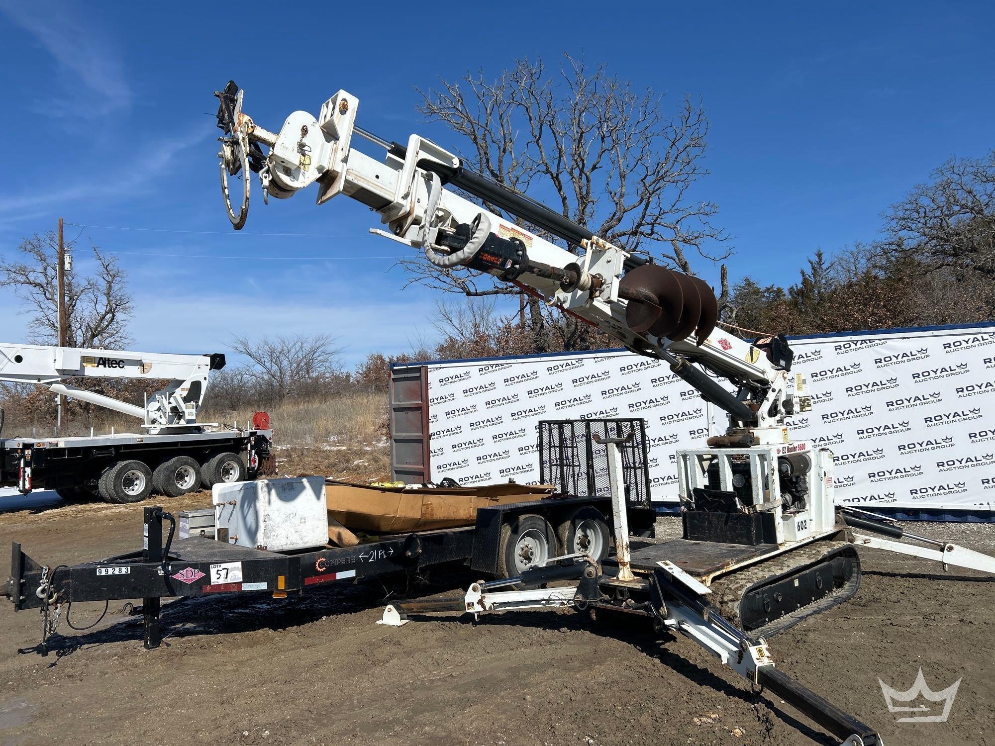 2012 SDP EZ Hauler 5500 Compact Track Digger Derrick with T/A 8 Ton Equipment Trailer (A60352)