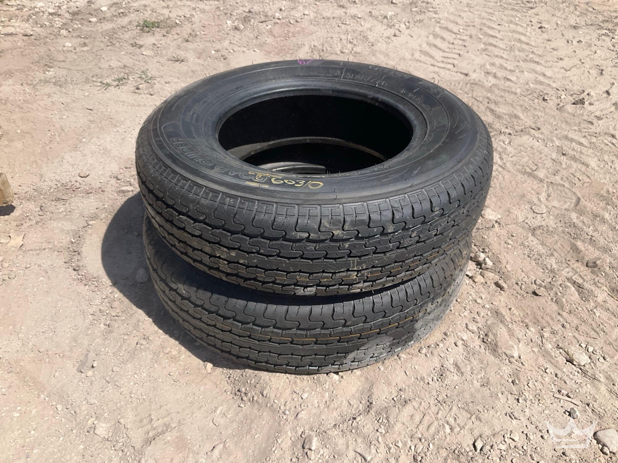 Set of 2 Unused ST205/75R15 Radial Trailer Tires (A66734)