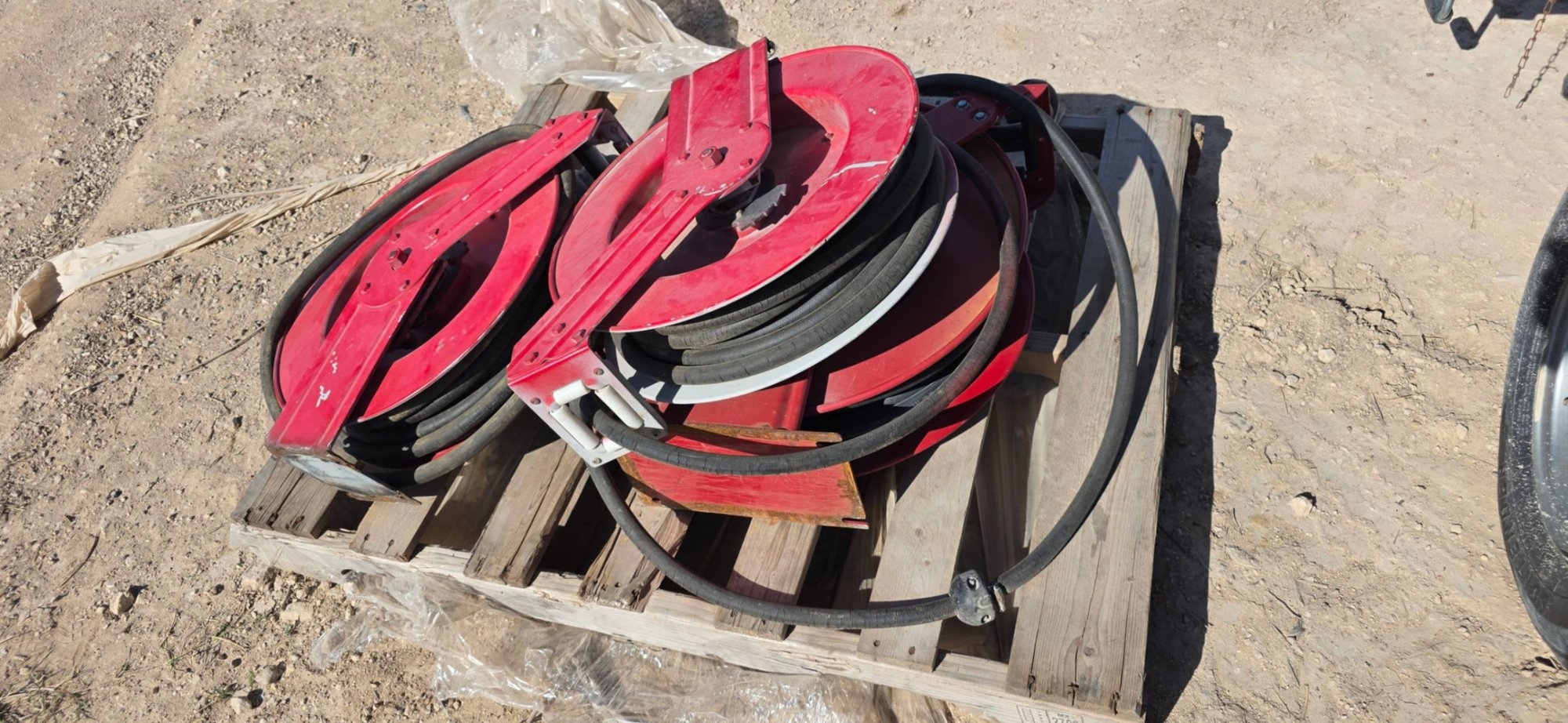PALLET OF HOSE REELS (A55745)