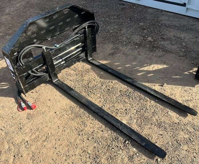 60in Skid Steer Hydraulic Adjustable Forks (New/Unused) (A59225)