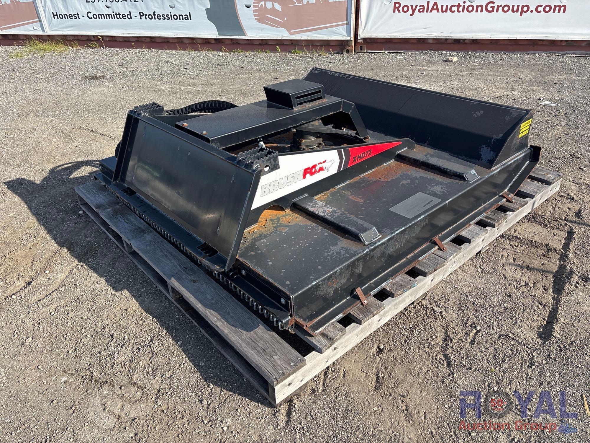 BrushFox XHD72 72in Rotary Brush Cutter Skid Steer Attachment (A53421)