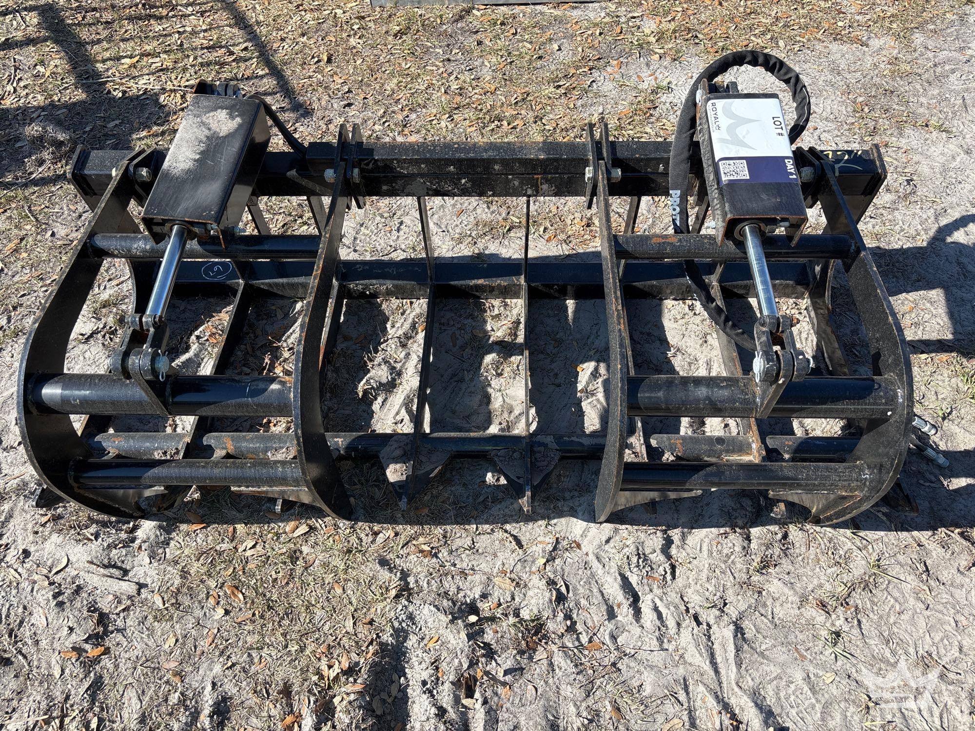 2025 JMR 72in. Hydraulic Dual Cylinder Brush Grapple Skid Steer Attachment (A61572)