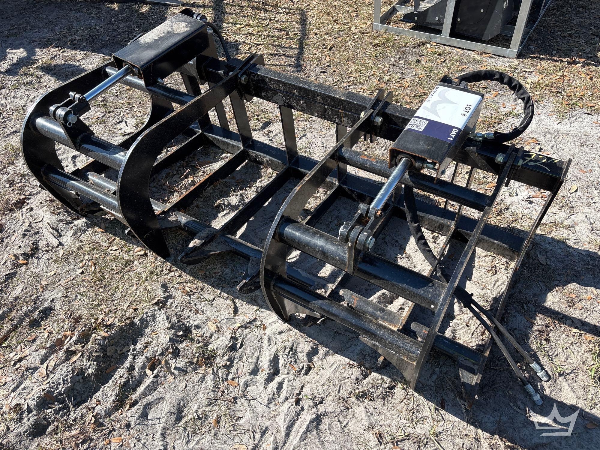 2025 JMR 72in. Hydraulic Dual Cylinder Brush Grapple Skid Steer Attachment (A61572)